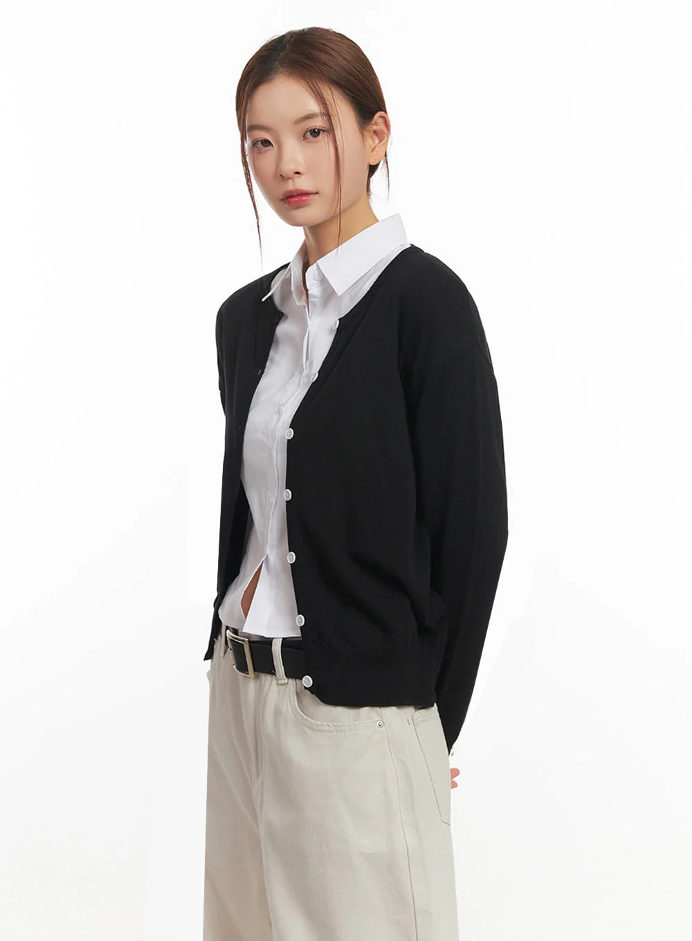 Classic Round Neck Cardigan IM513 - Image 6