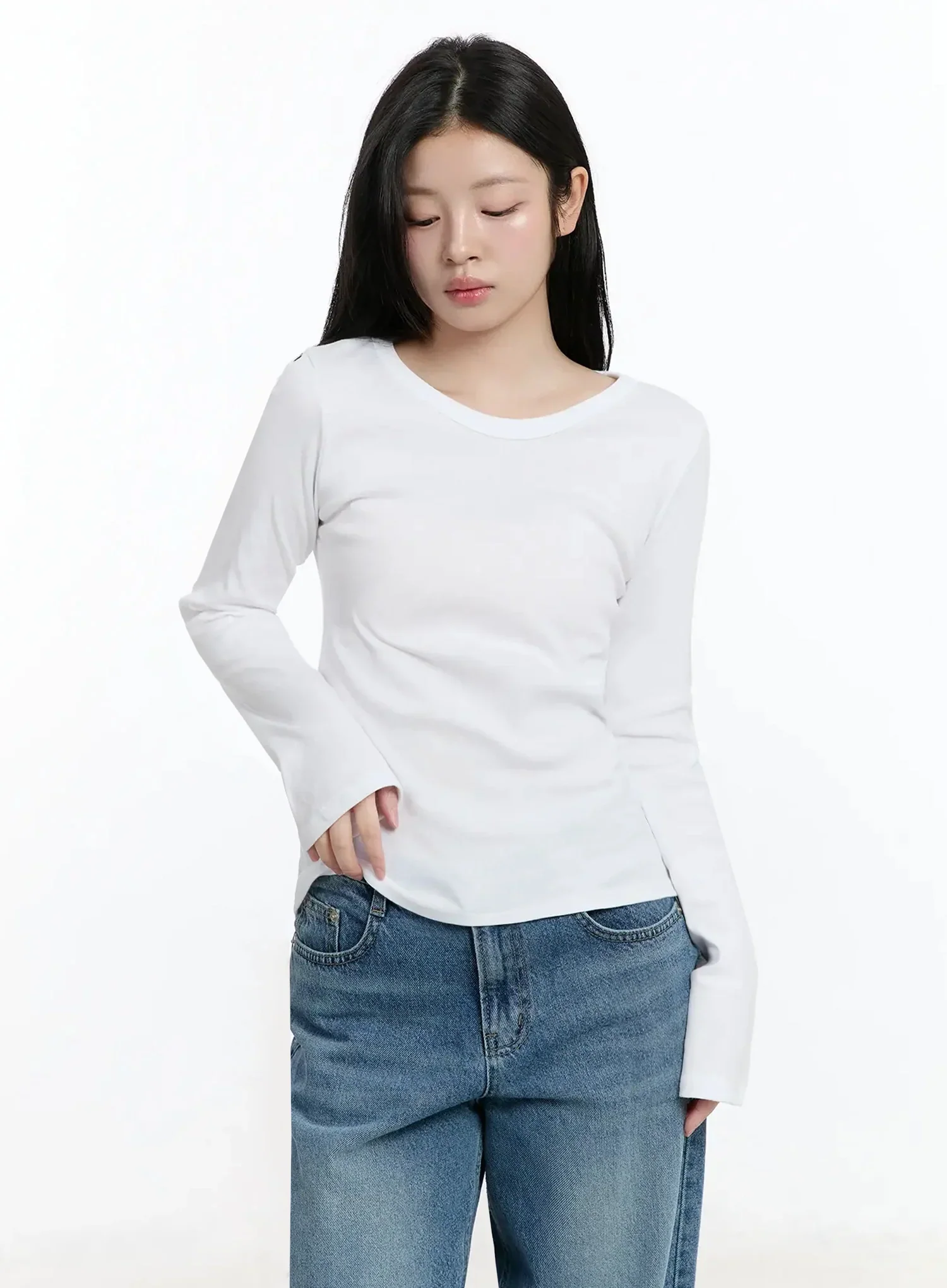 Classic Round Neck Long Sleeve Top IM519 - Image 3