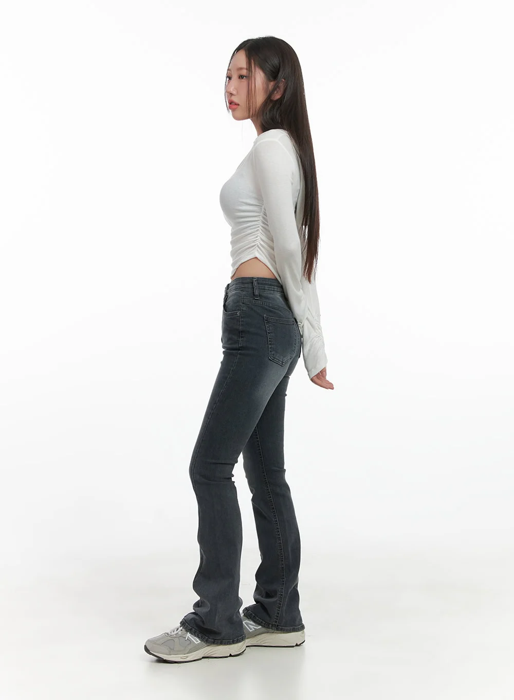 Classic Slim V-Neck Crop Top Hoodie CO402 - Image 3