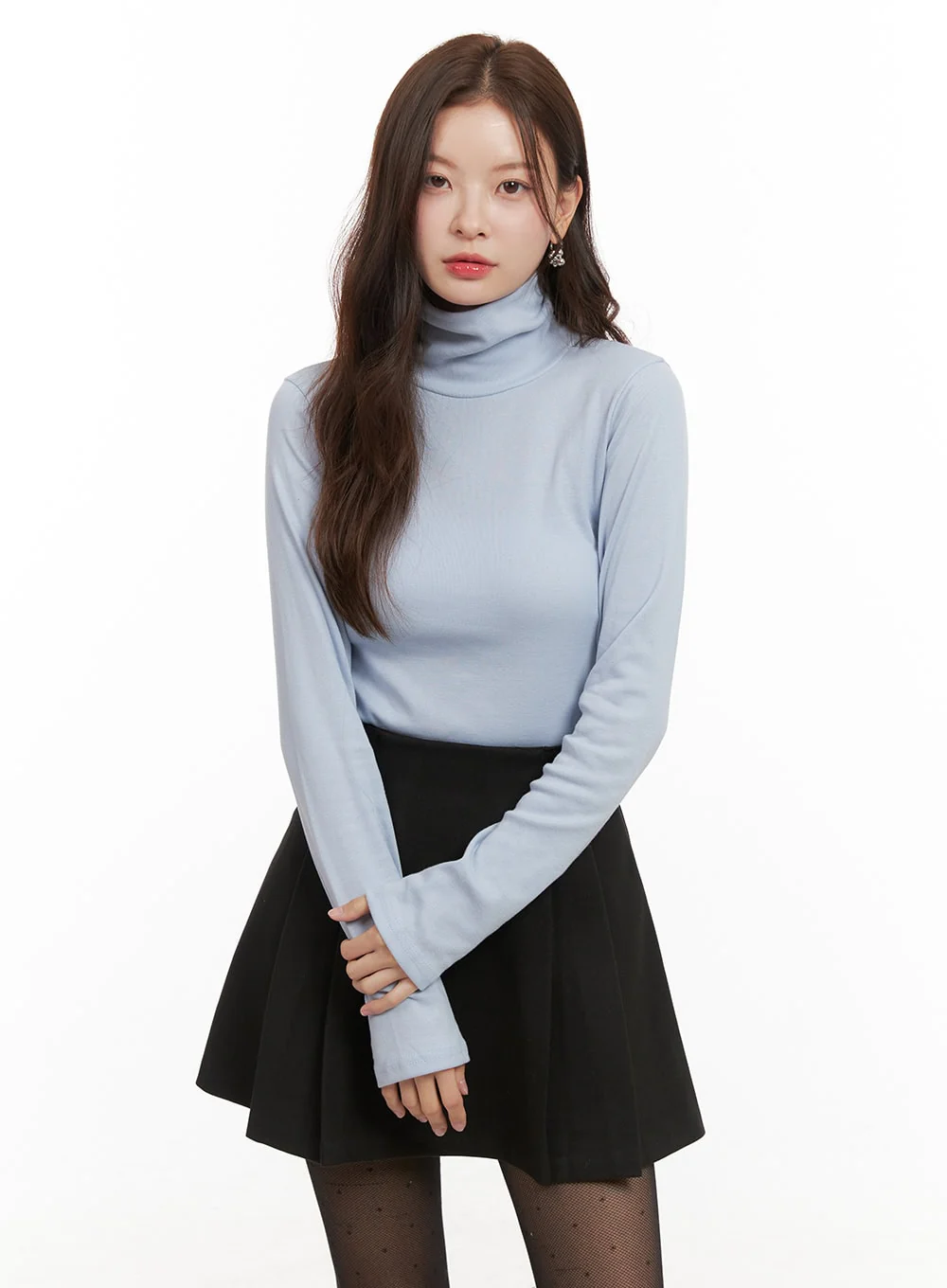 Classic Solid Cotton Turtleneck Top OD403 - Image 11