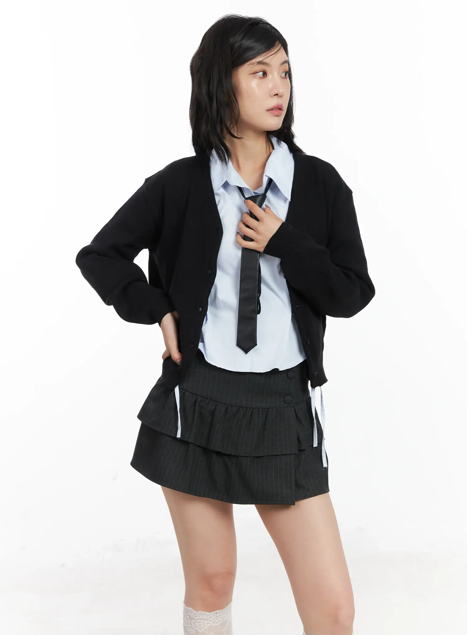 Classic V-Neck Button-Up Cardigan CD502 - Image 10