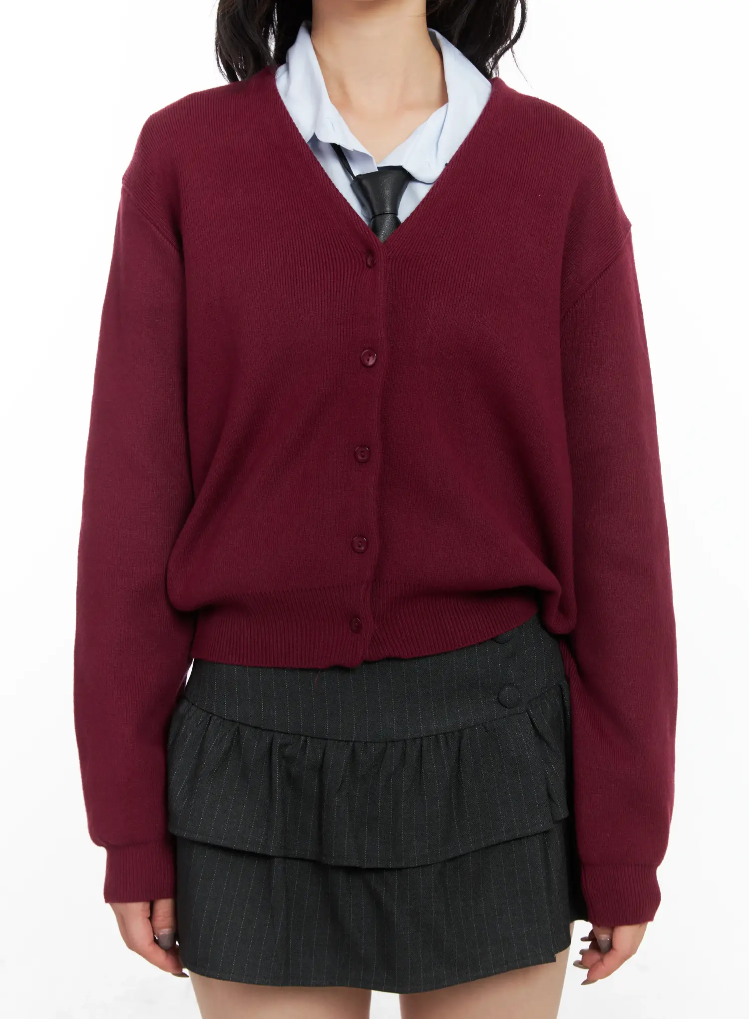 Classic V-Neck Button-Up Cardigan CD502 - Image 3