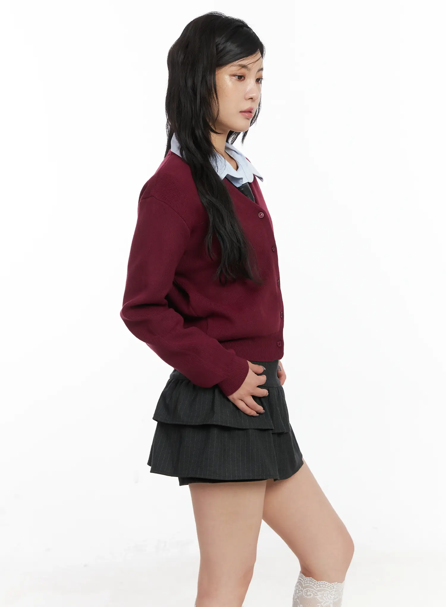 Classic V-Neck Button-Up Cardigan CD502 - Image 4
