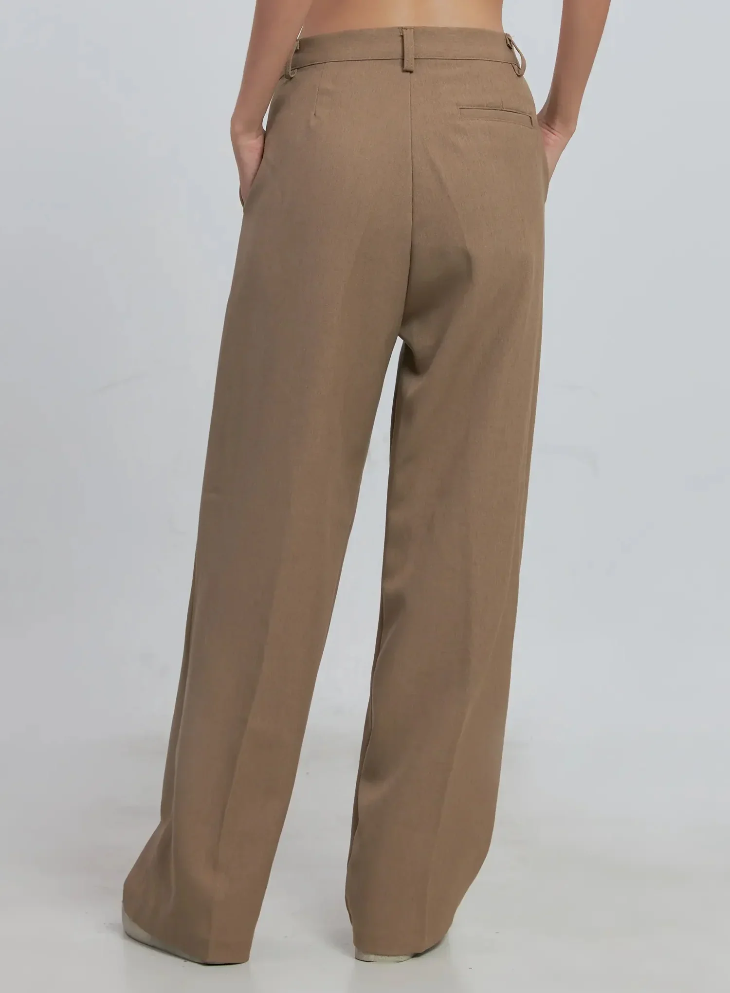 Classic Wide-Fit Slacks (Beige) IU512 - Image 13