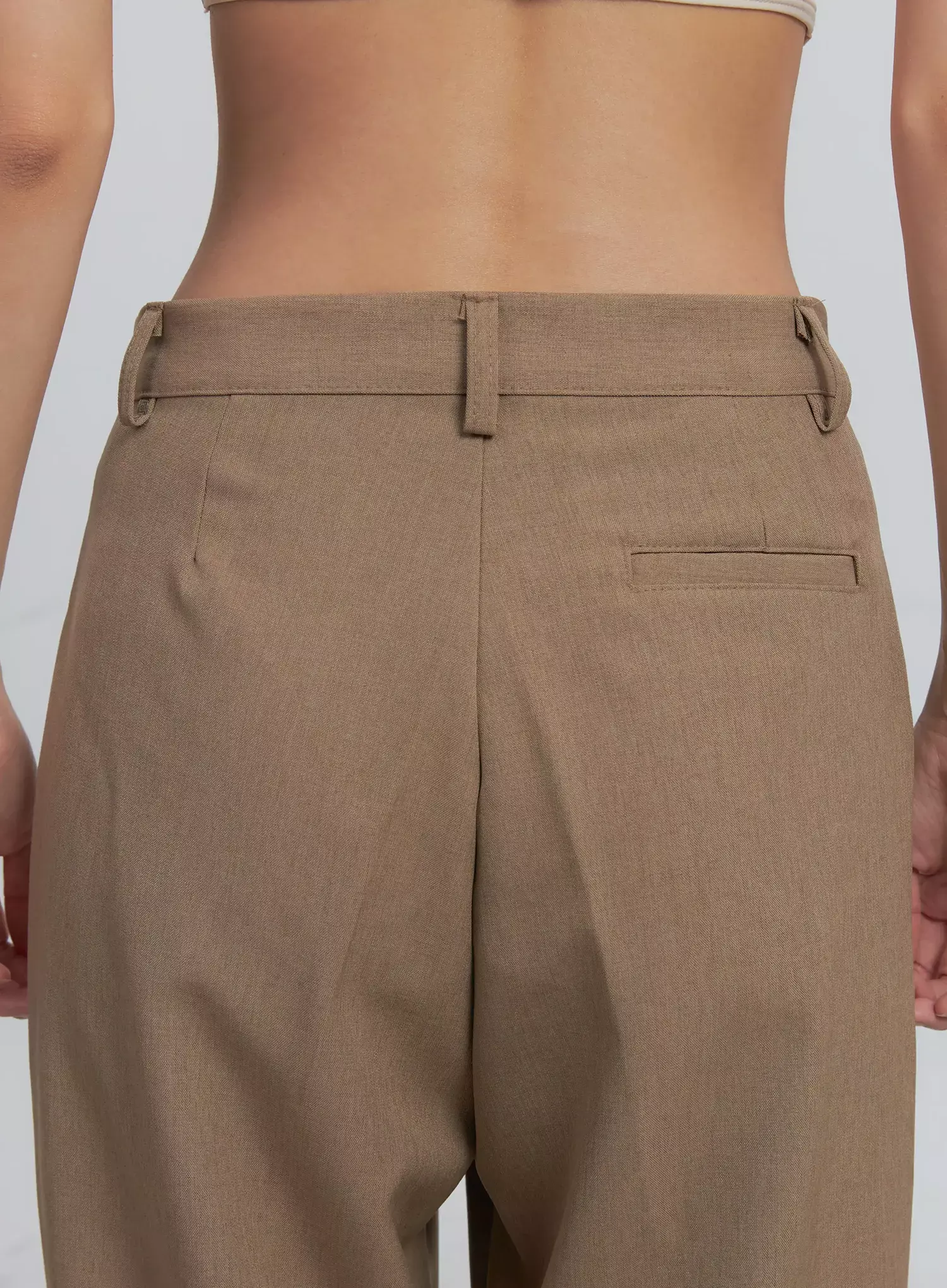 Classic Wide-Fit Slacks (Beige) IU512 - Image 14