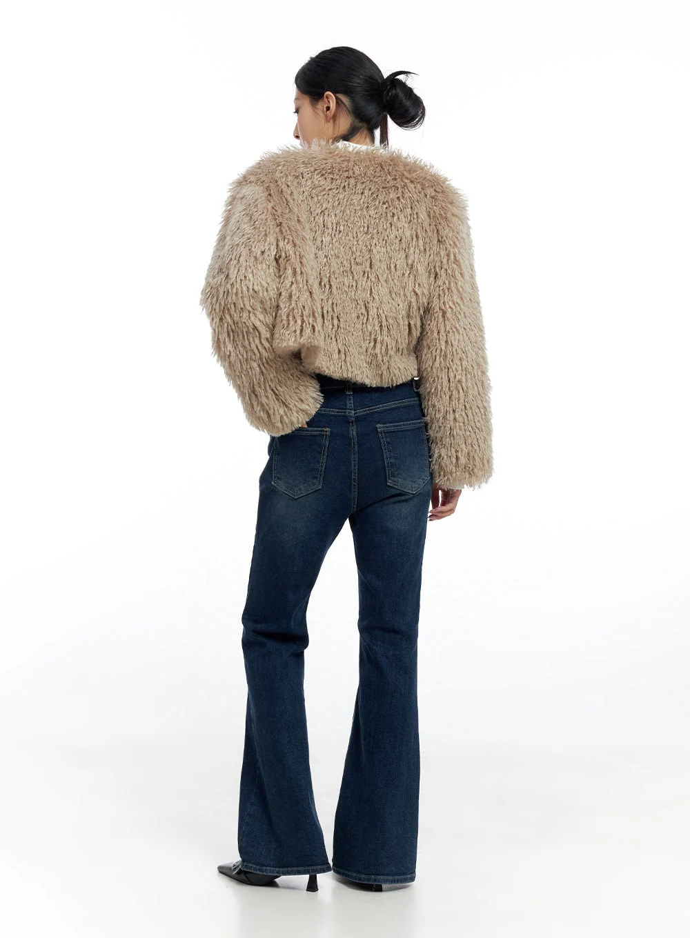 Clea Elastic Flare Dark Denim Jeans CO425 - Image 6