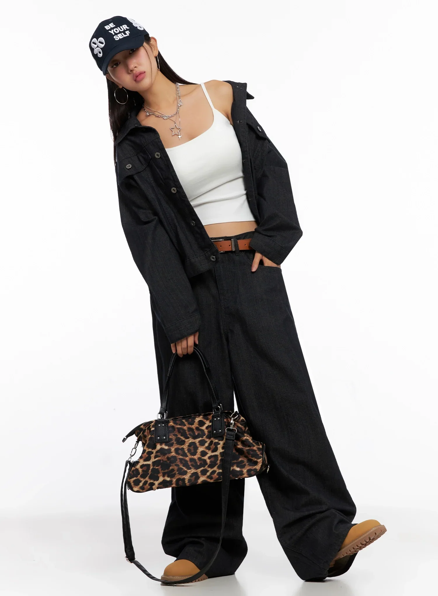 Collared Button-Up Denim Jacket IG527 - Image 2