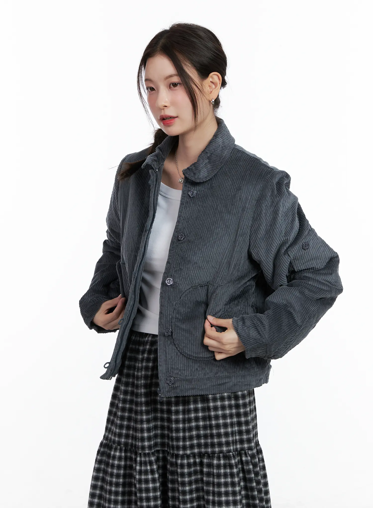 Collared Corduroy Jacket CN519 - Image 14