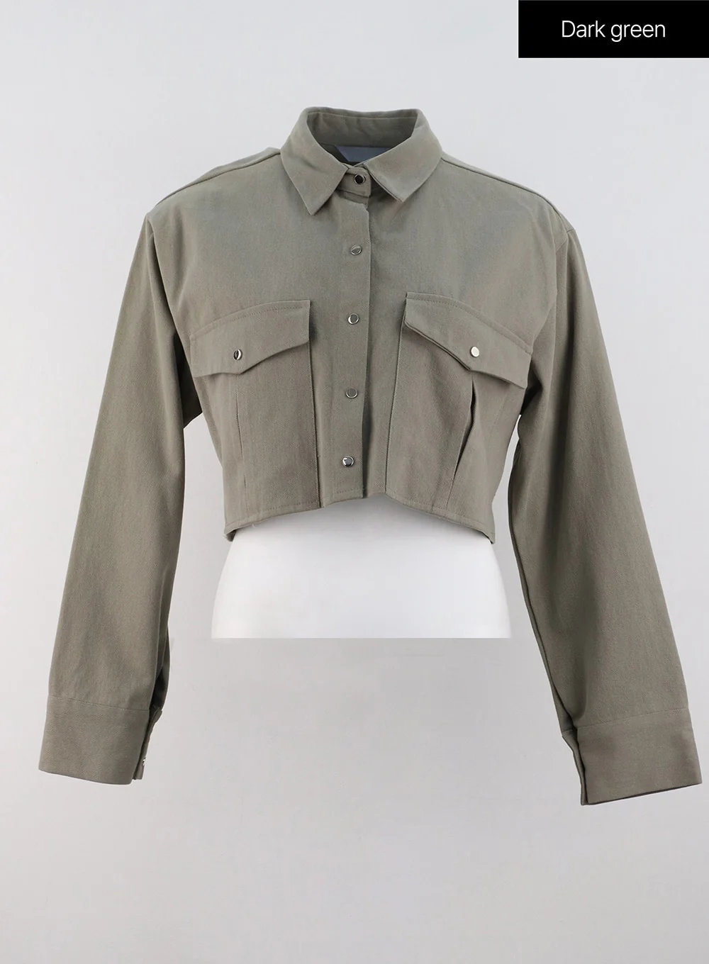 Collared Cotton Crop Jacket OG318 - Image 14