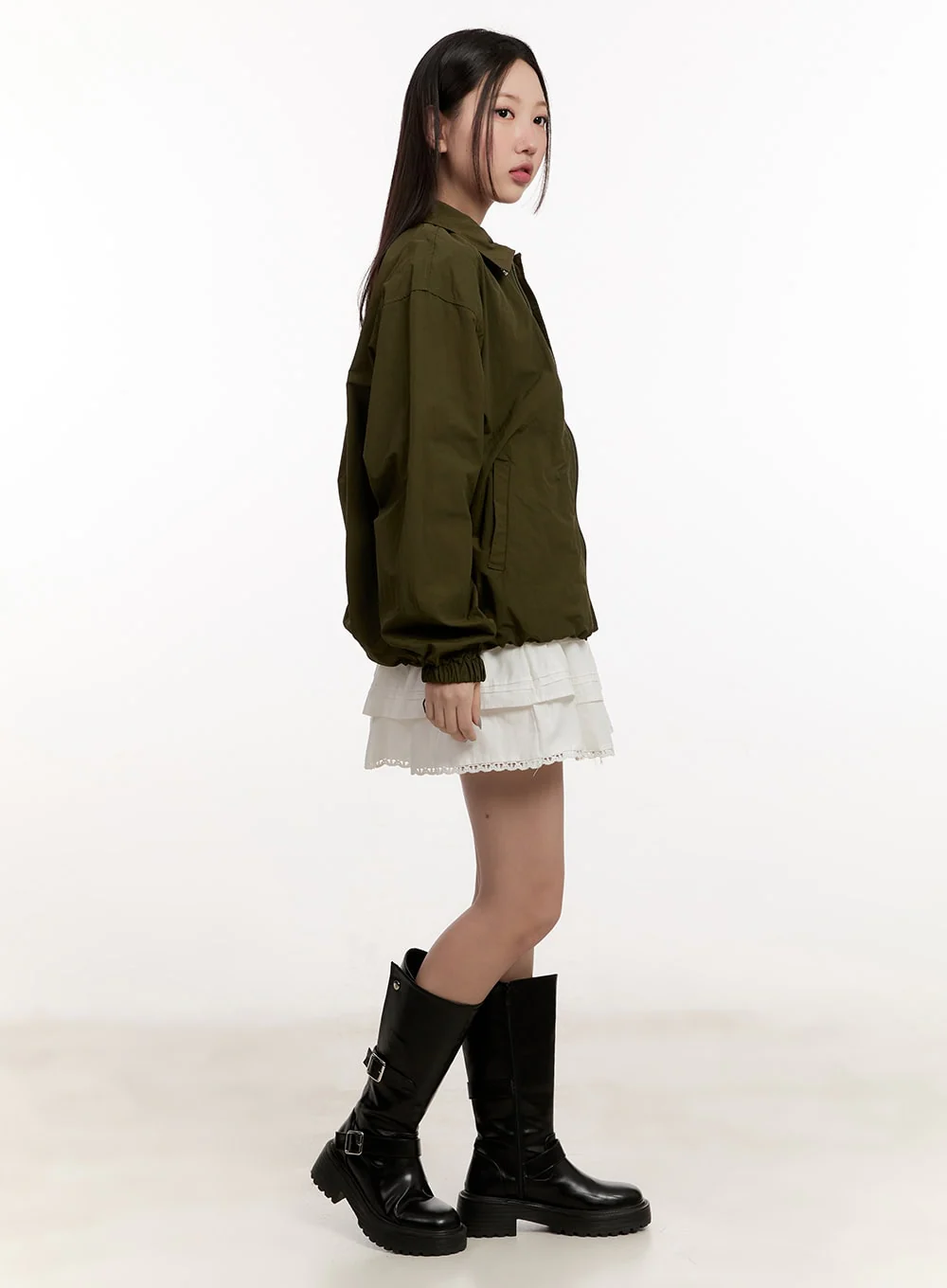 Collared Loose-Fit Windbreaker Jacket CM510 - Image 7