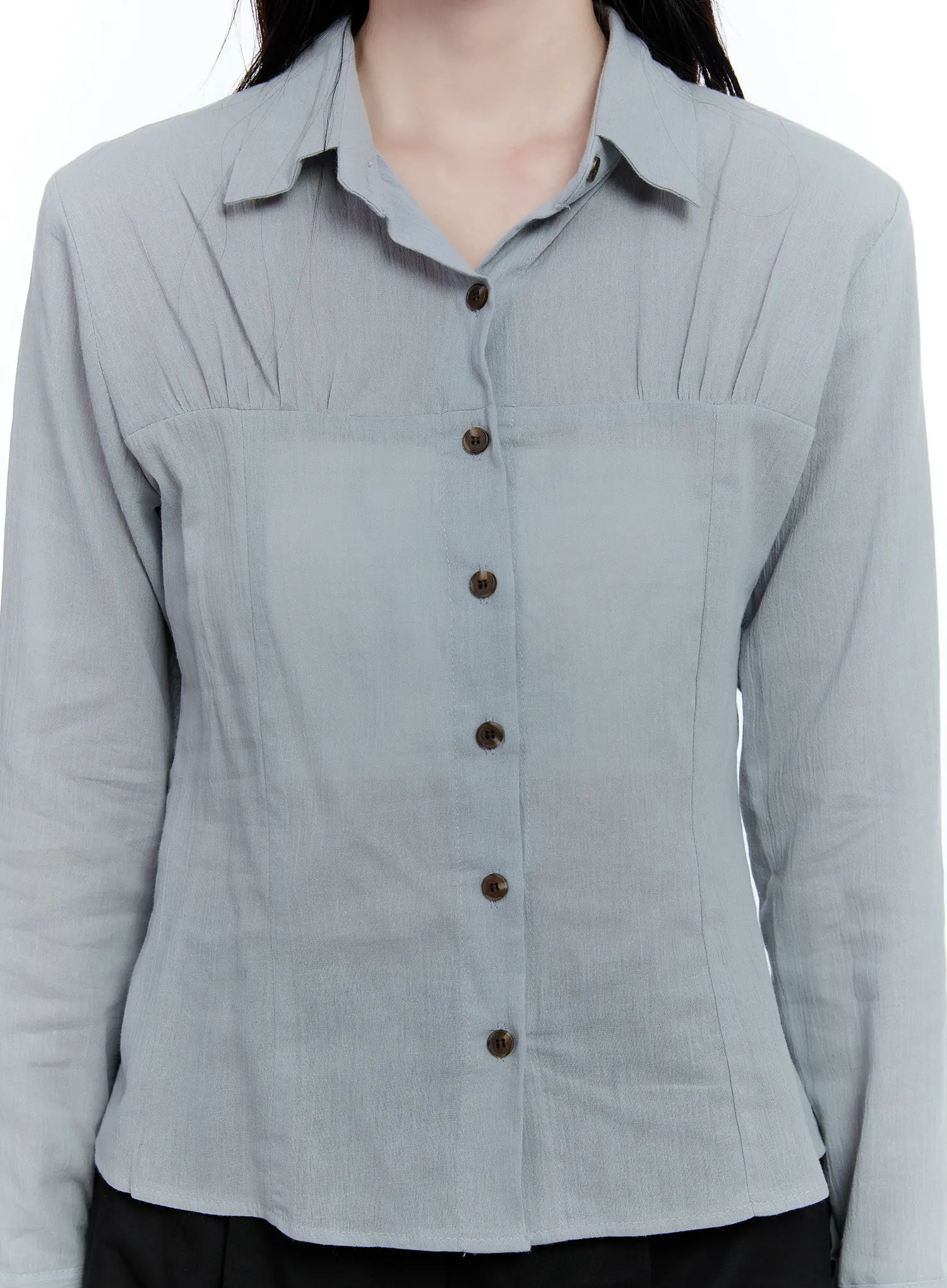 Collared Shirred Blouse CG513 - Image 8