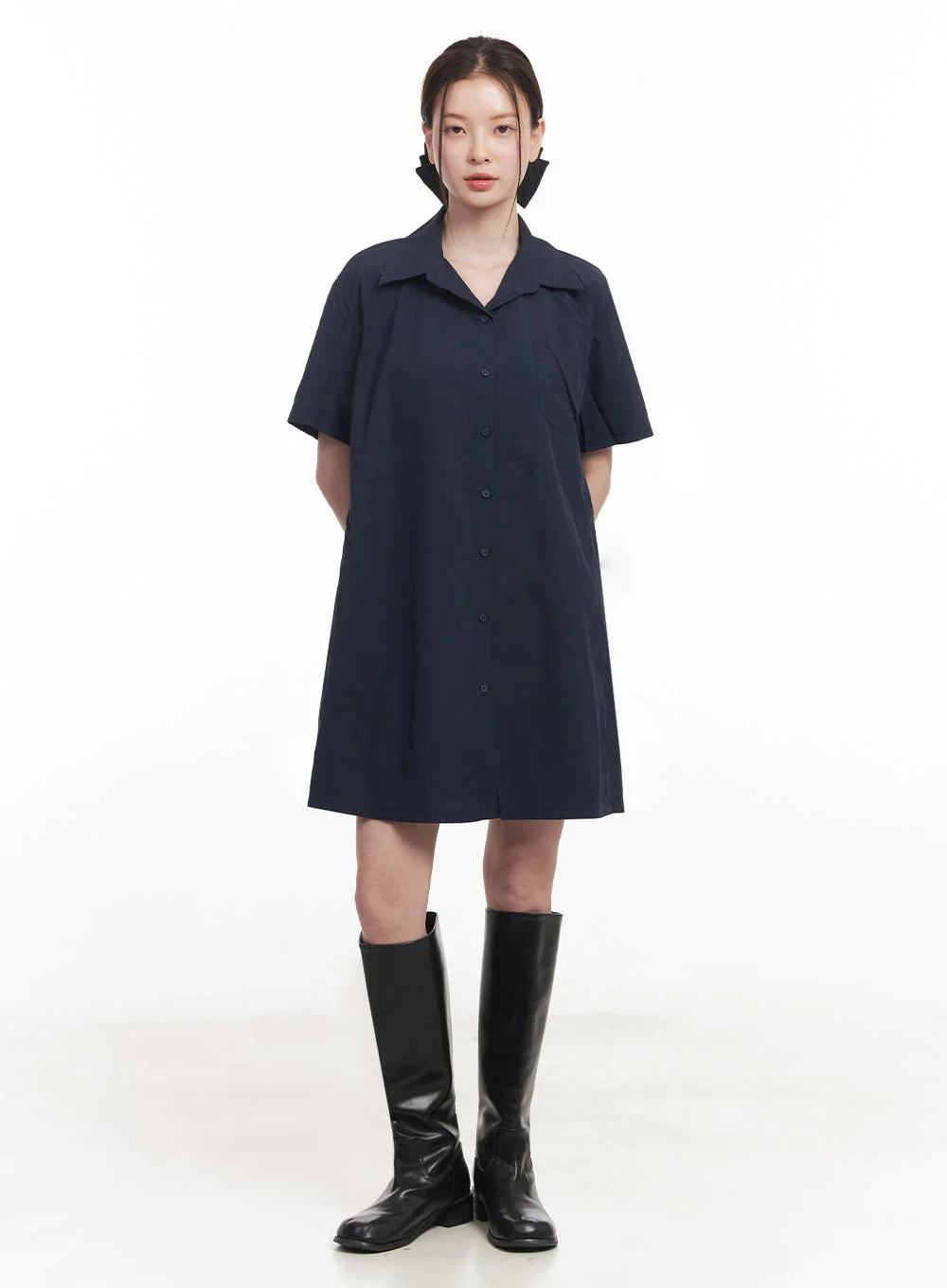 Collared Shirt Mini Dress IY508 - Image 2
