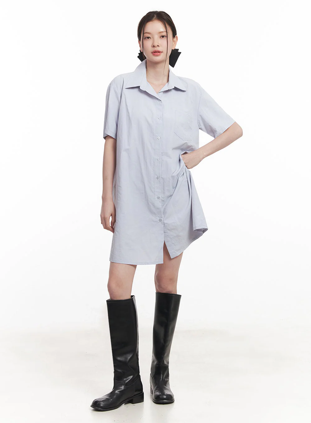 Collared Shirt Mini Dress IY508 - Image 9