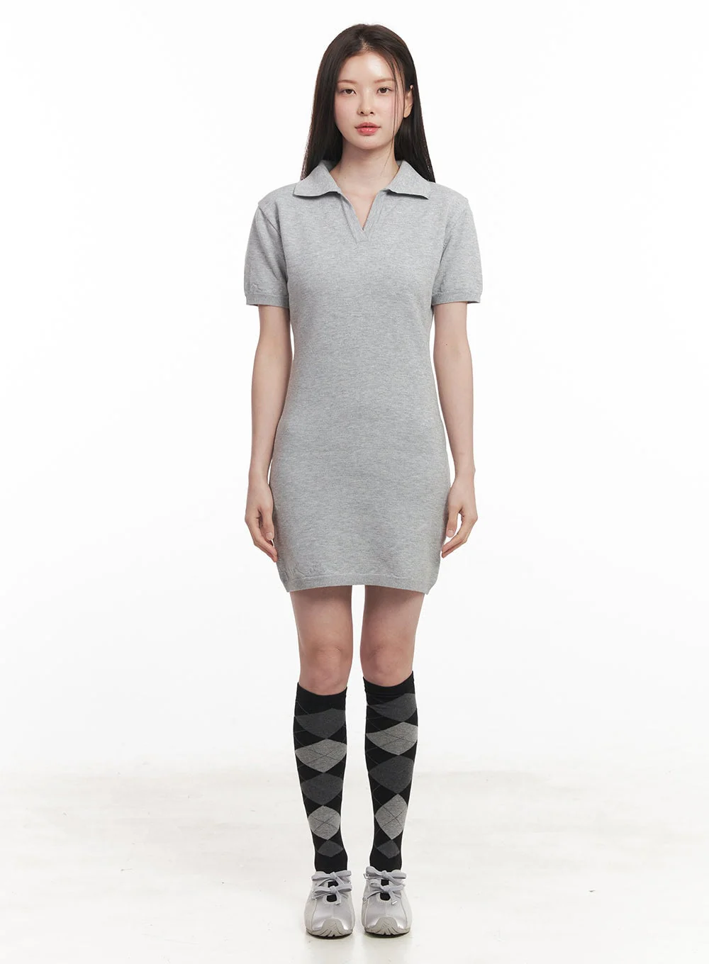 Collared Slim Mini Dress IY509 - Image 4