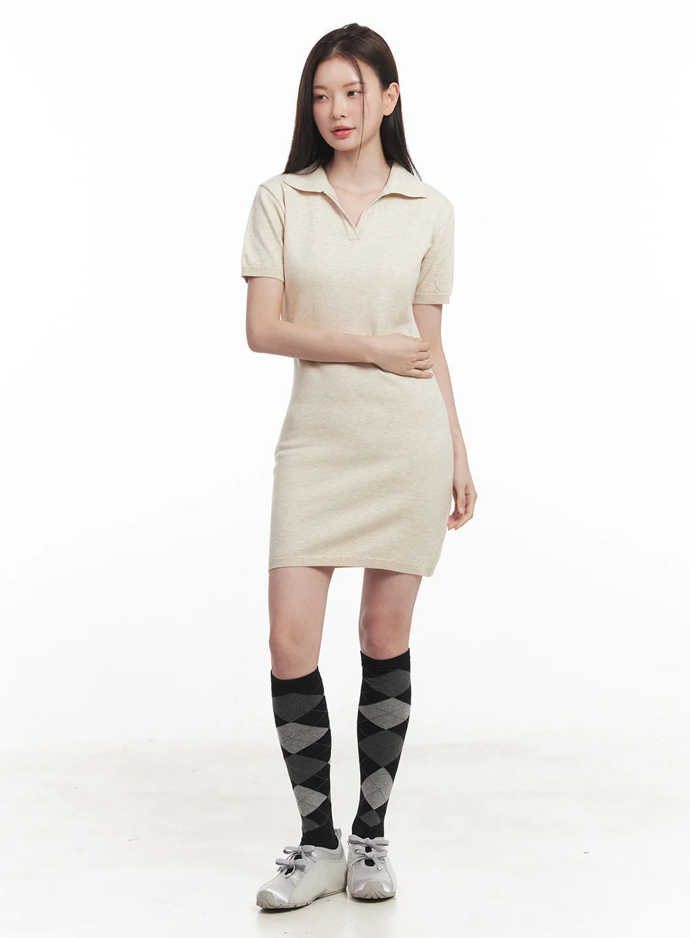 Collared Slim Mini Dress IY509 - Image 9