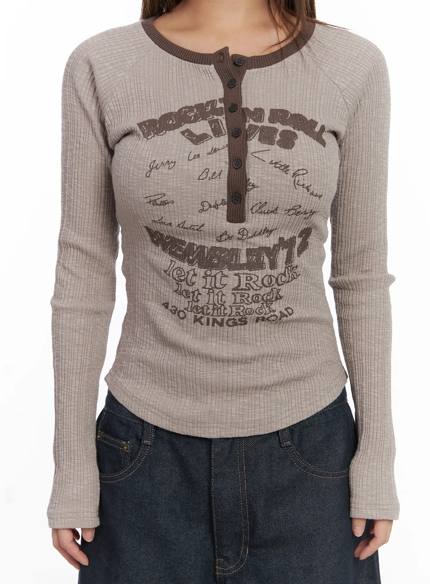 Color Block Ribbed Long Sleeve Top CJ512 - Image 7