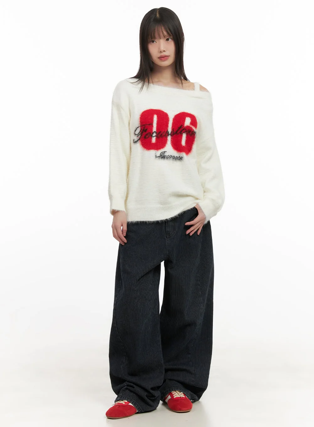 Comfortable Striped Wide-Leg Pants CD425 - Image 2