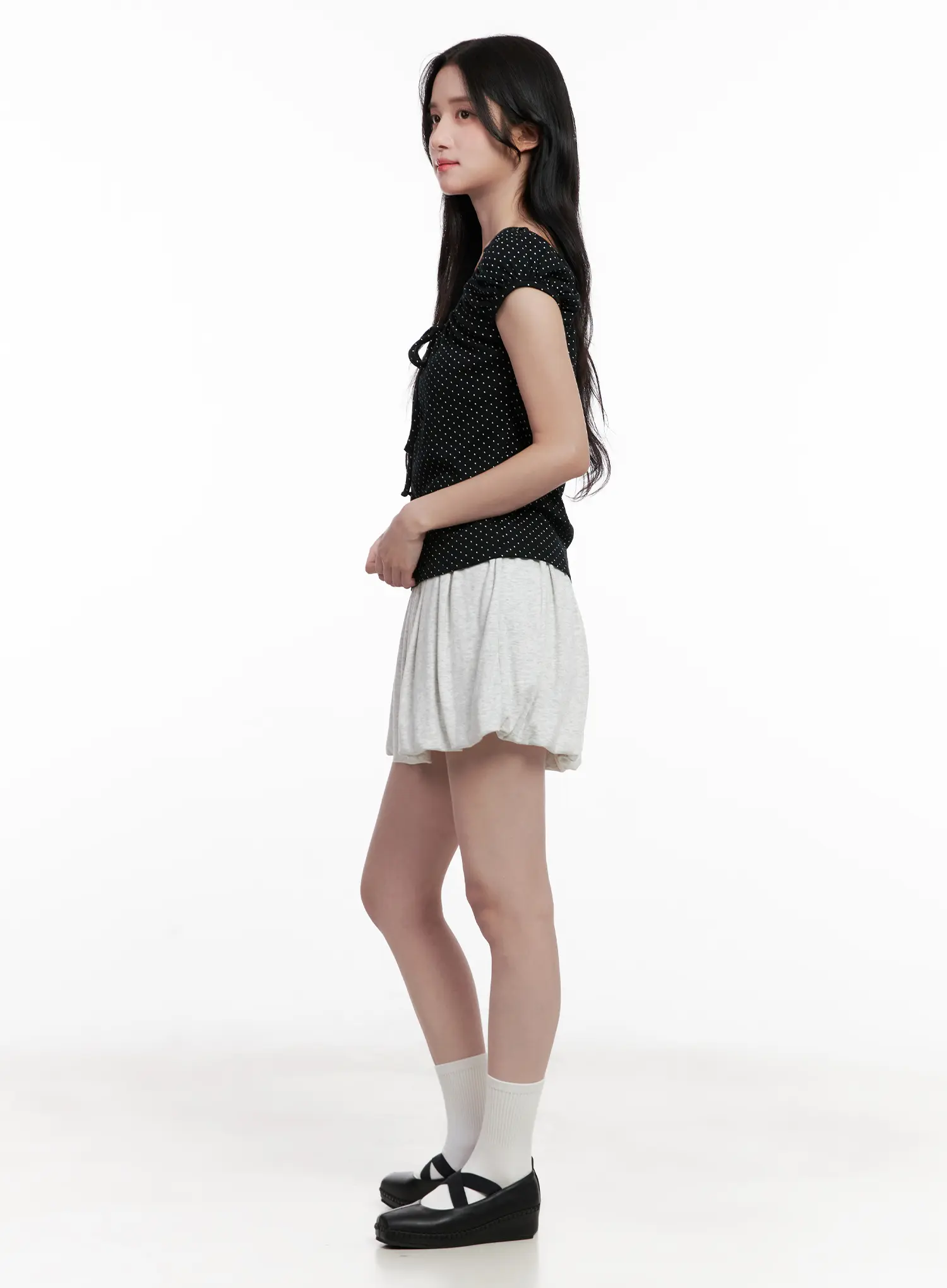 Comfy Gray Pleated Skirt CL516 - Image 6