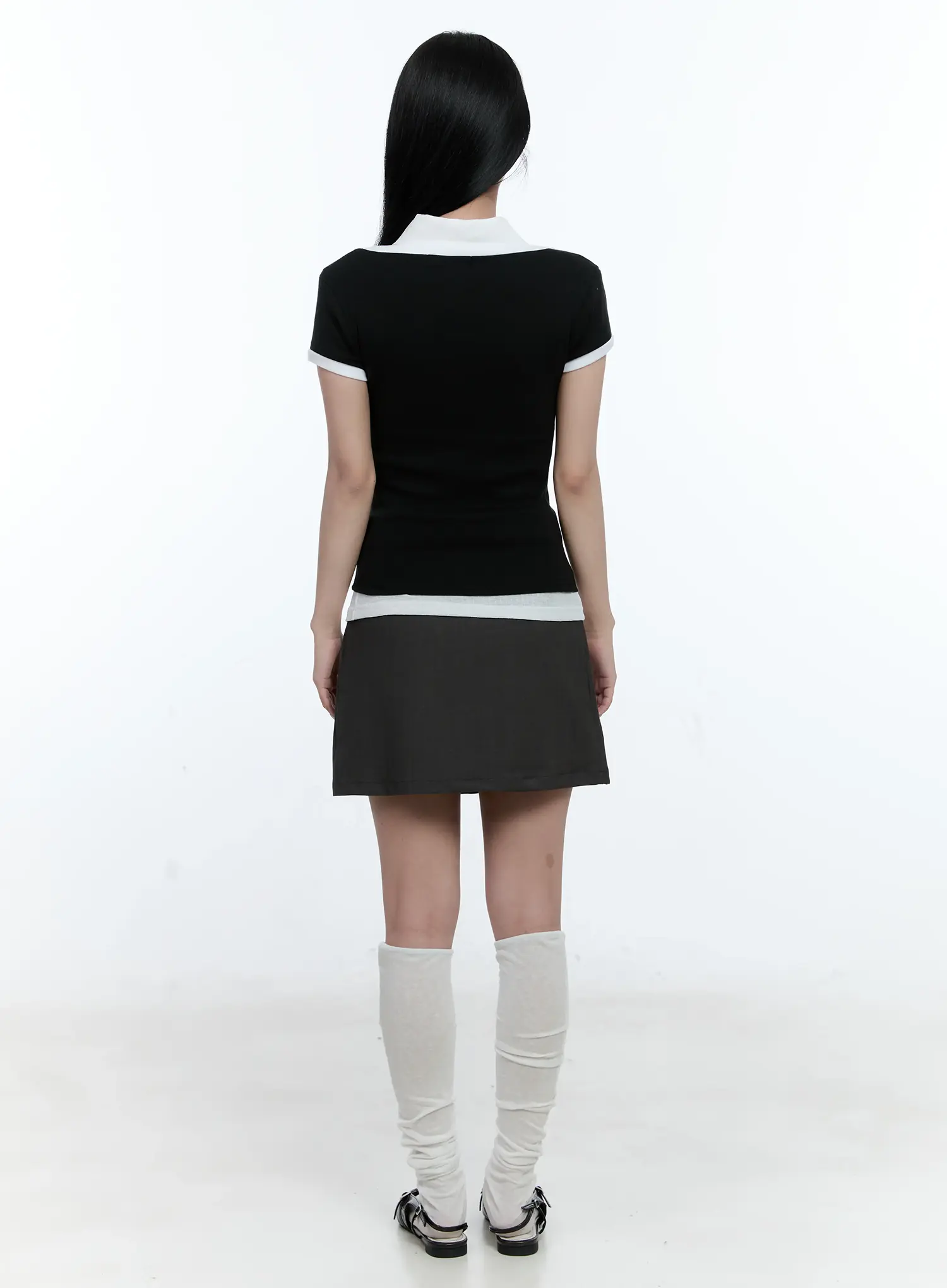 Contrast Basic U-Neck Tee CL530 - Image 7