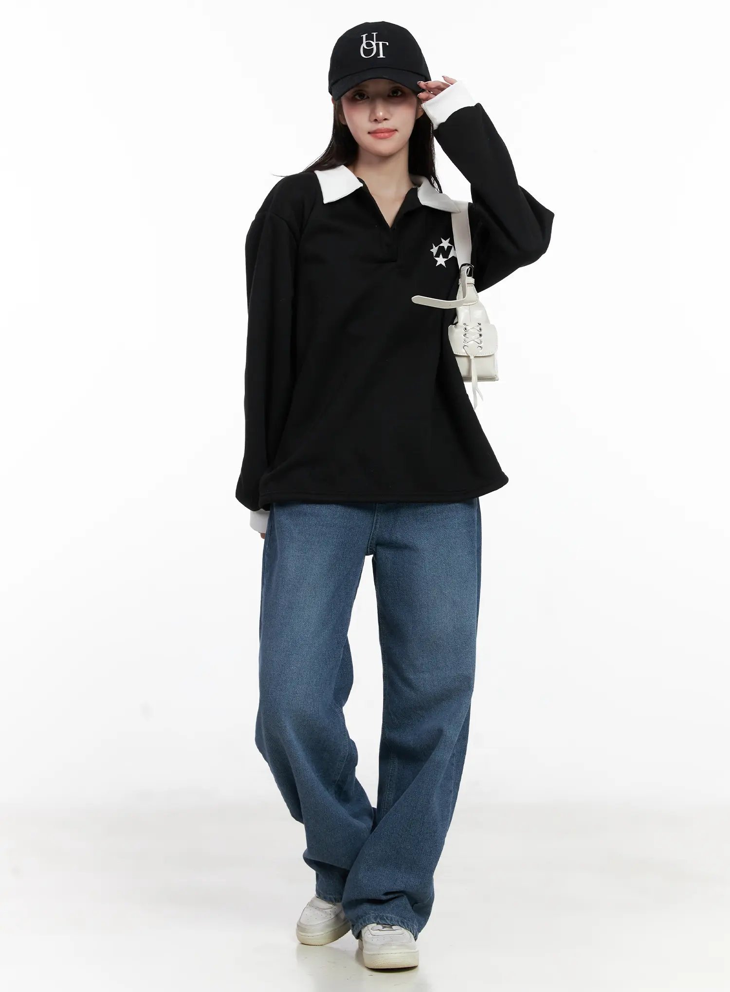 Contrast Color Collar Long Sleeve CN5265