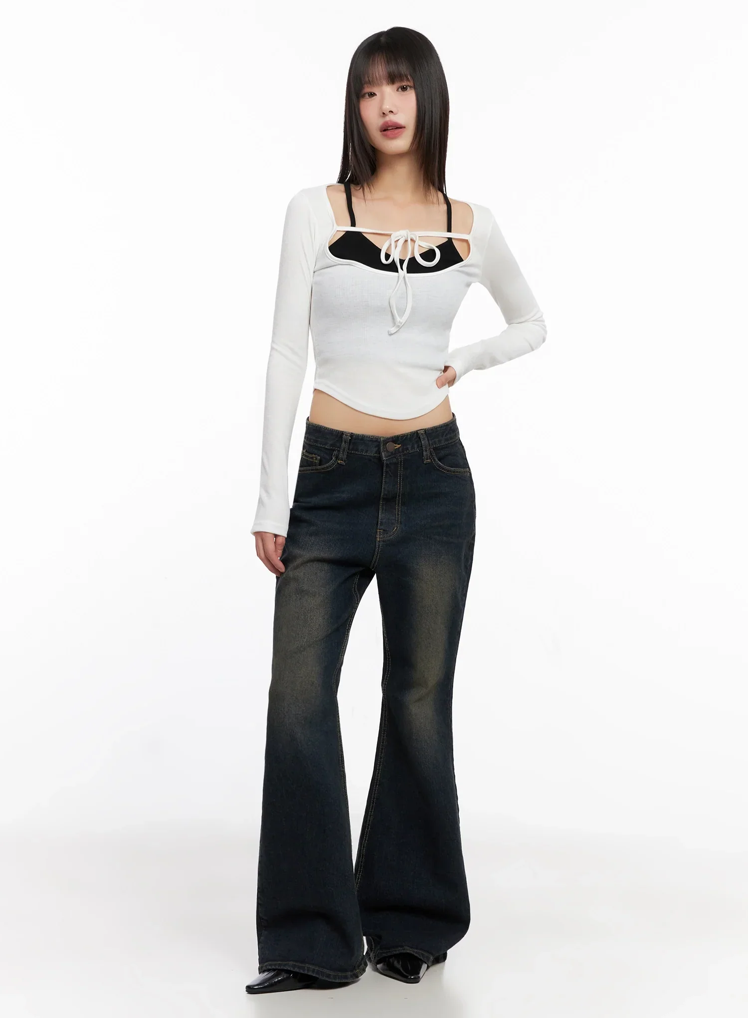 Contrast Front Ribbon Top IN503 - Image 6