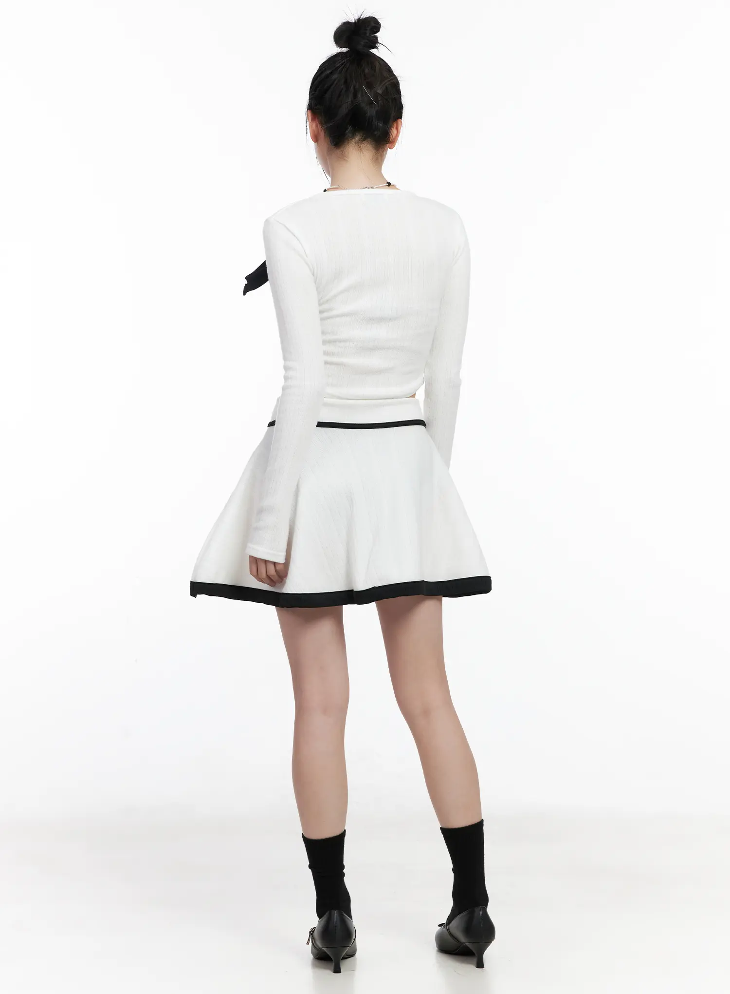 Contrast Ribbon Two-Piece Set CJ520 - Image 5
