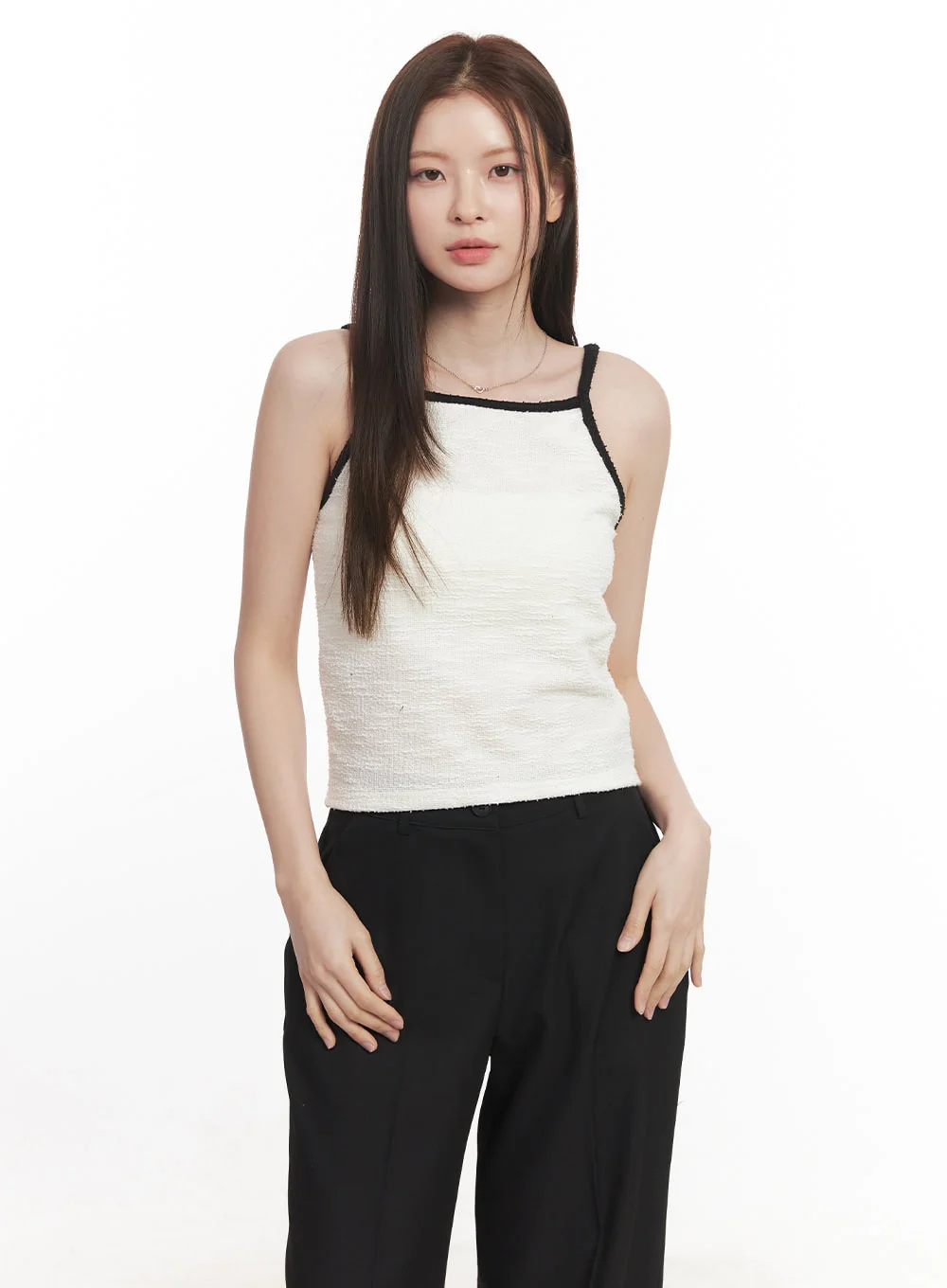 Contrast Tank Top Cardigan Set CA501 - Image 5