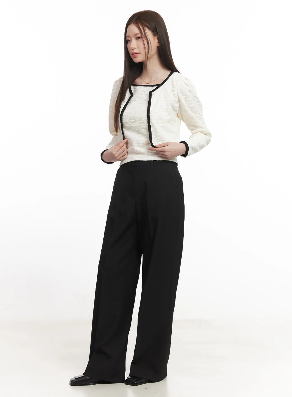 Contrast Tank Top Cardigan Set CA501 - Image 6