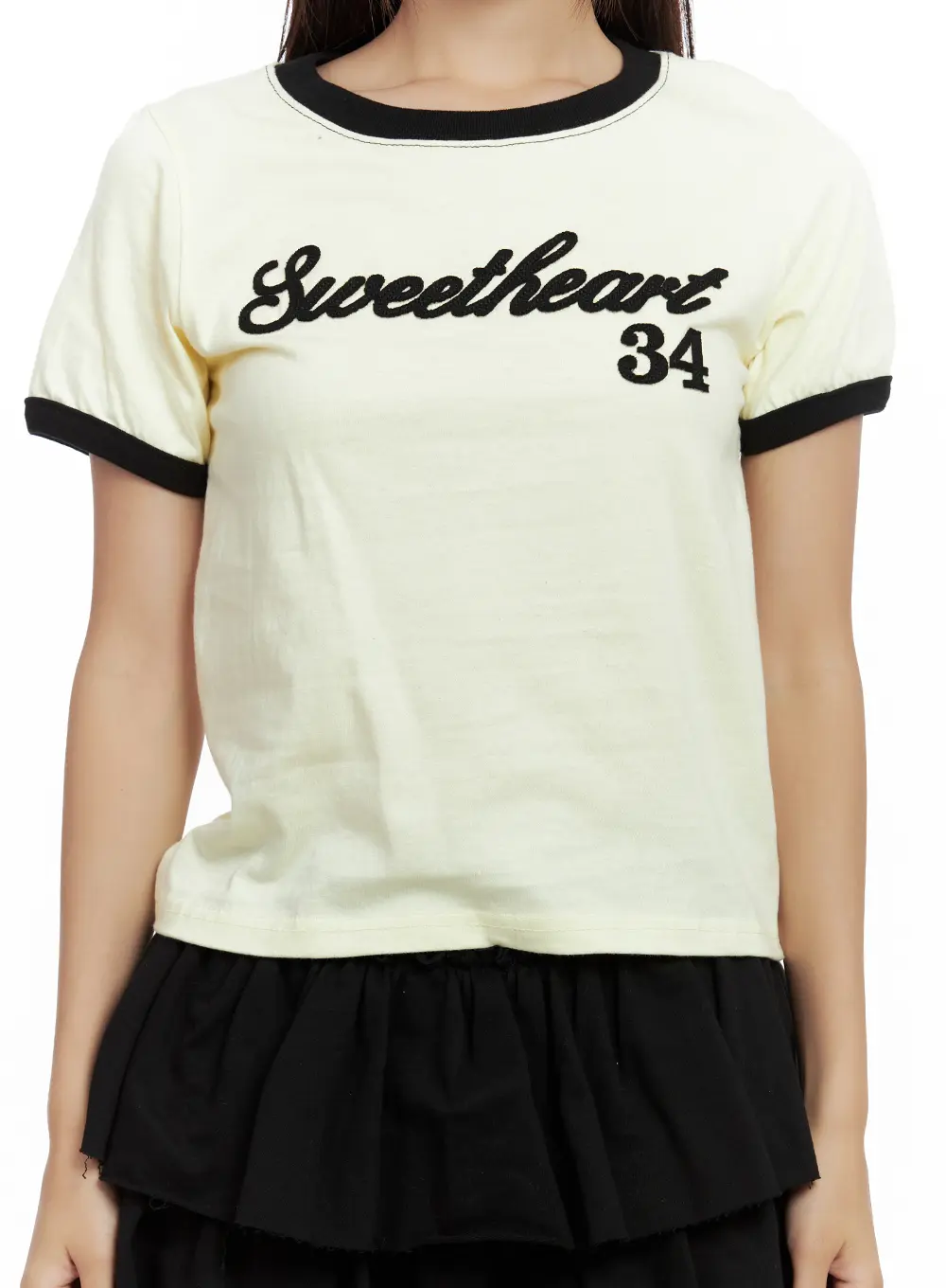 Contrast Text Cropped Tee CL508 - Image 9