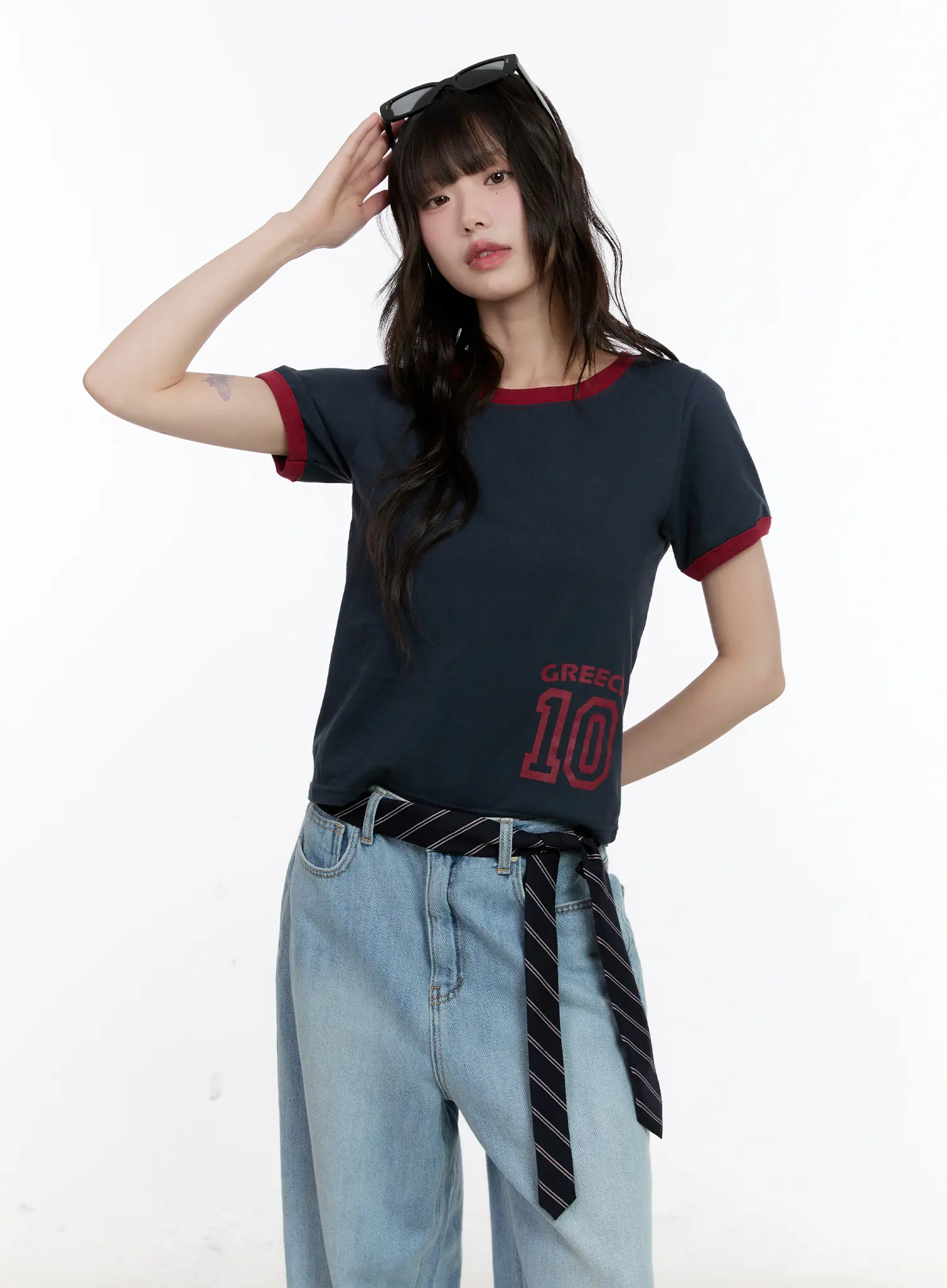 Contrast Trim Graphic Baby Tee CL507 - Image 10