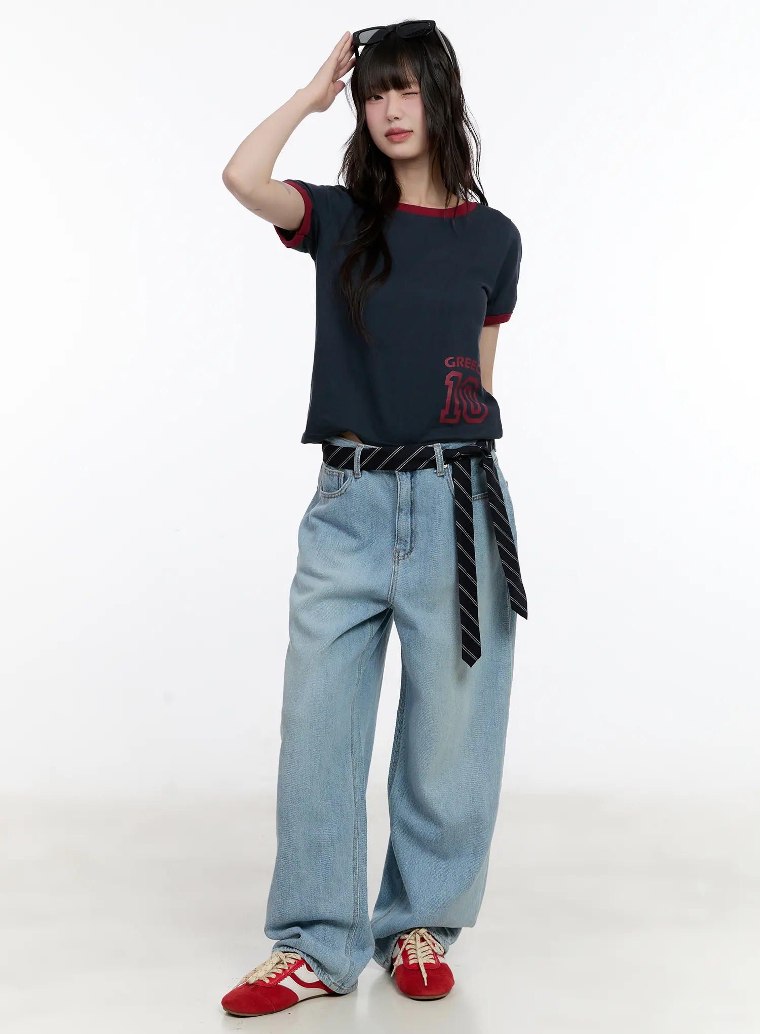 Contrast Trim Graphic Baby Tee CL507 - Image 3