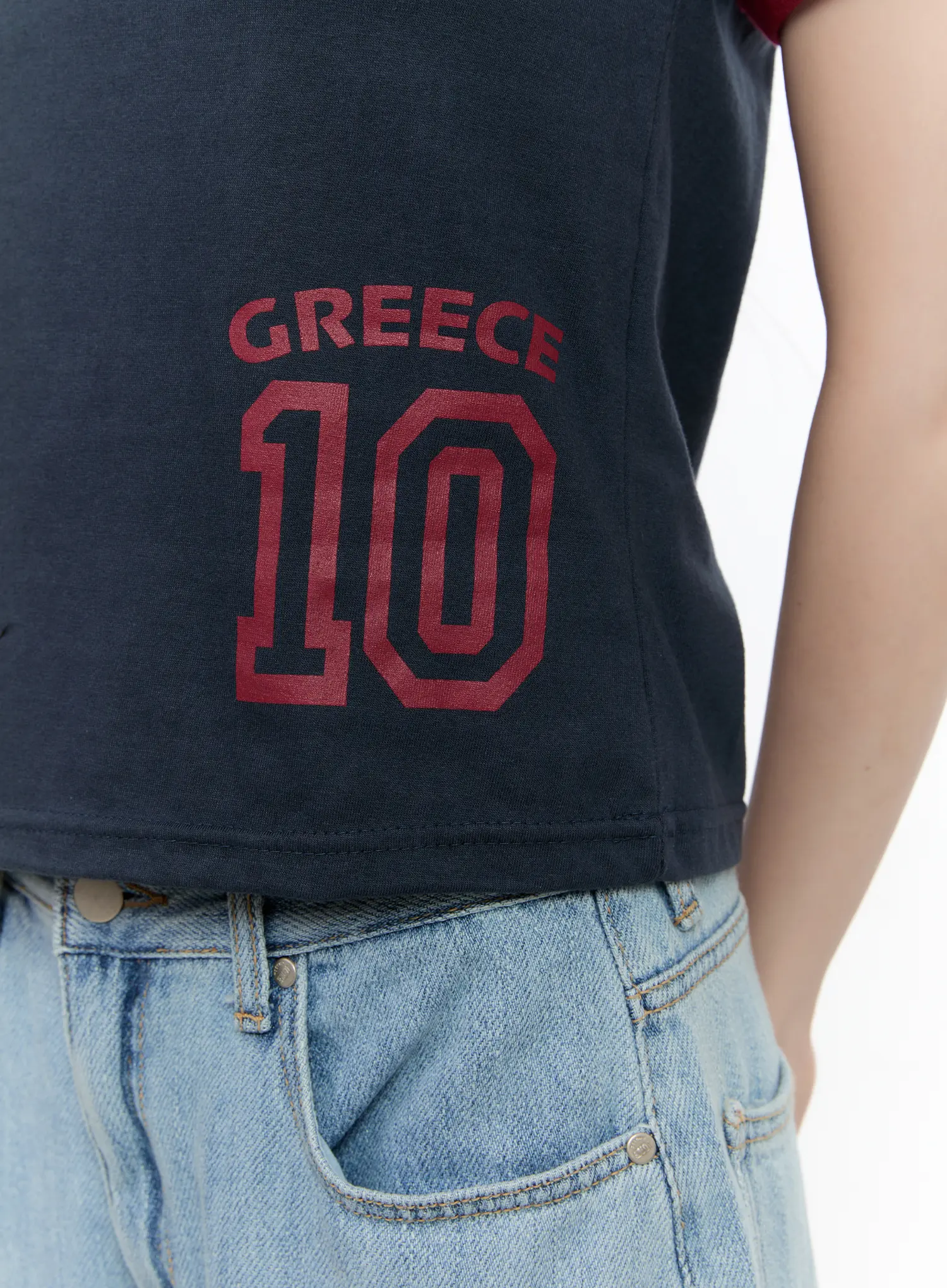 Contrast Trim Graphic Baby Tee CL507 - Image 5