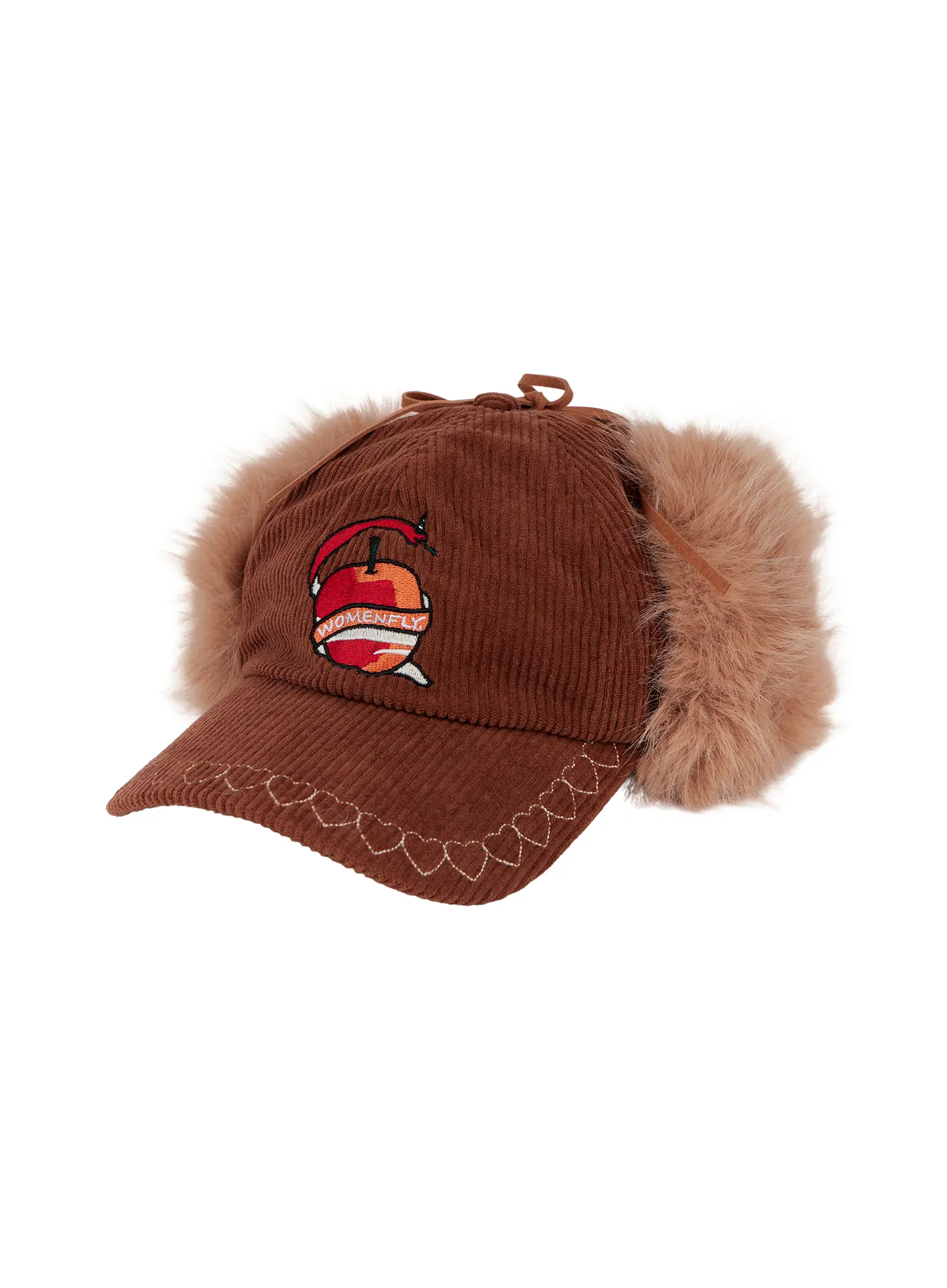Corduroy Fuzzy Earflap Baseball Cap CN521 - Image 12