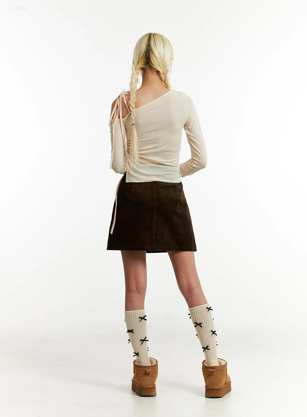 Corduroy Mid-Waist Mini Skirt ID315 - Image 8