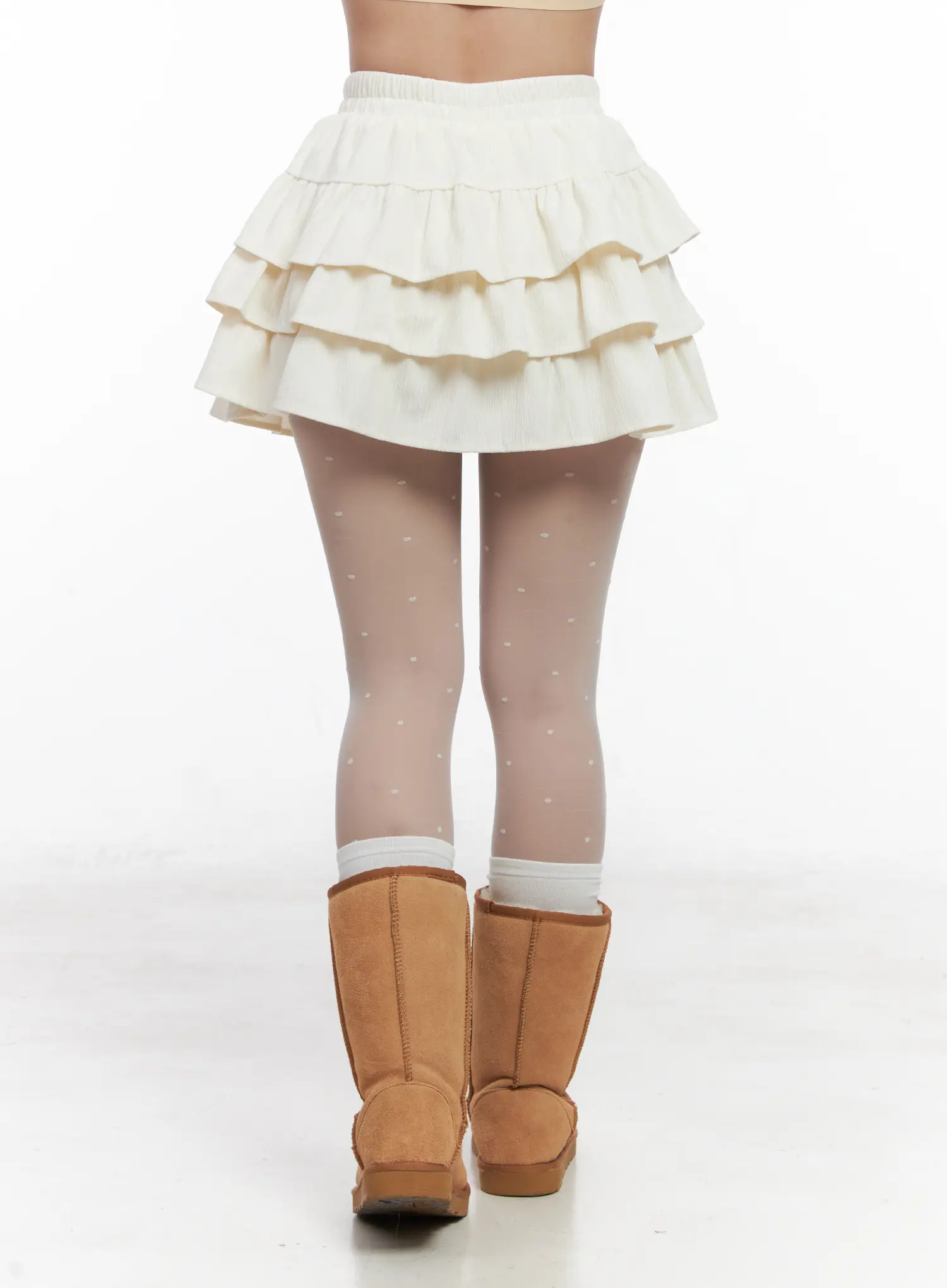Corduroy Ruffle Layered Mini Skirt CN514 - Image 6