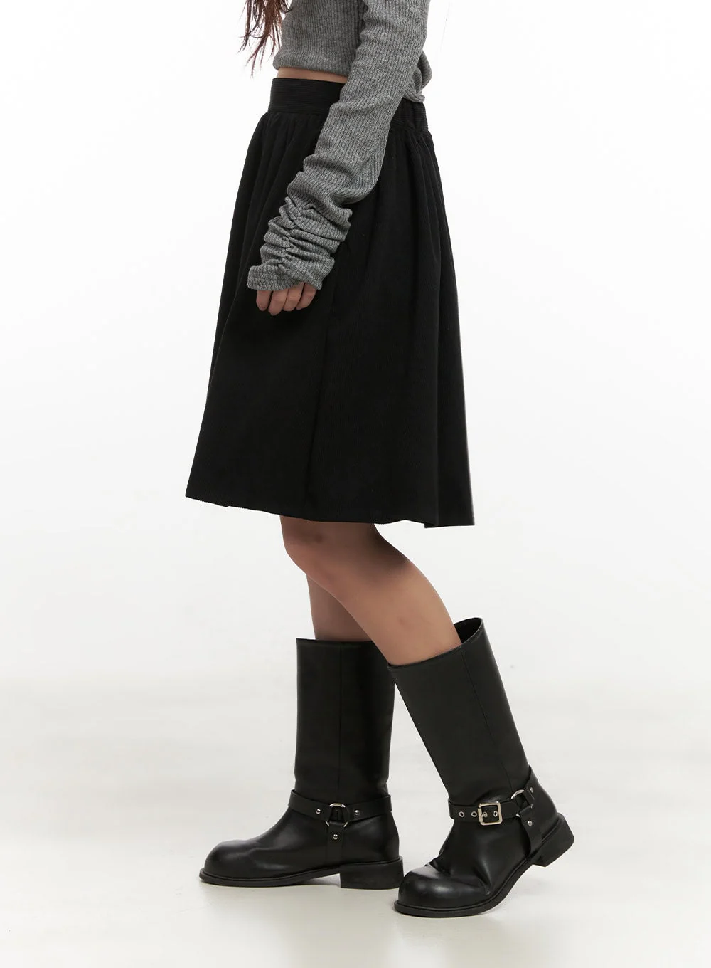 Coruduroy Flared Midi Skirt CN426 - Image 3