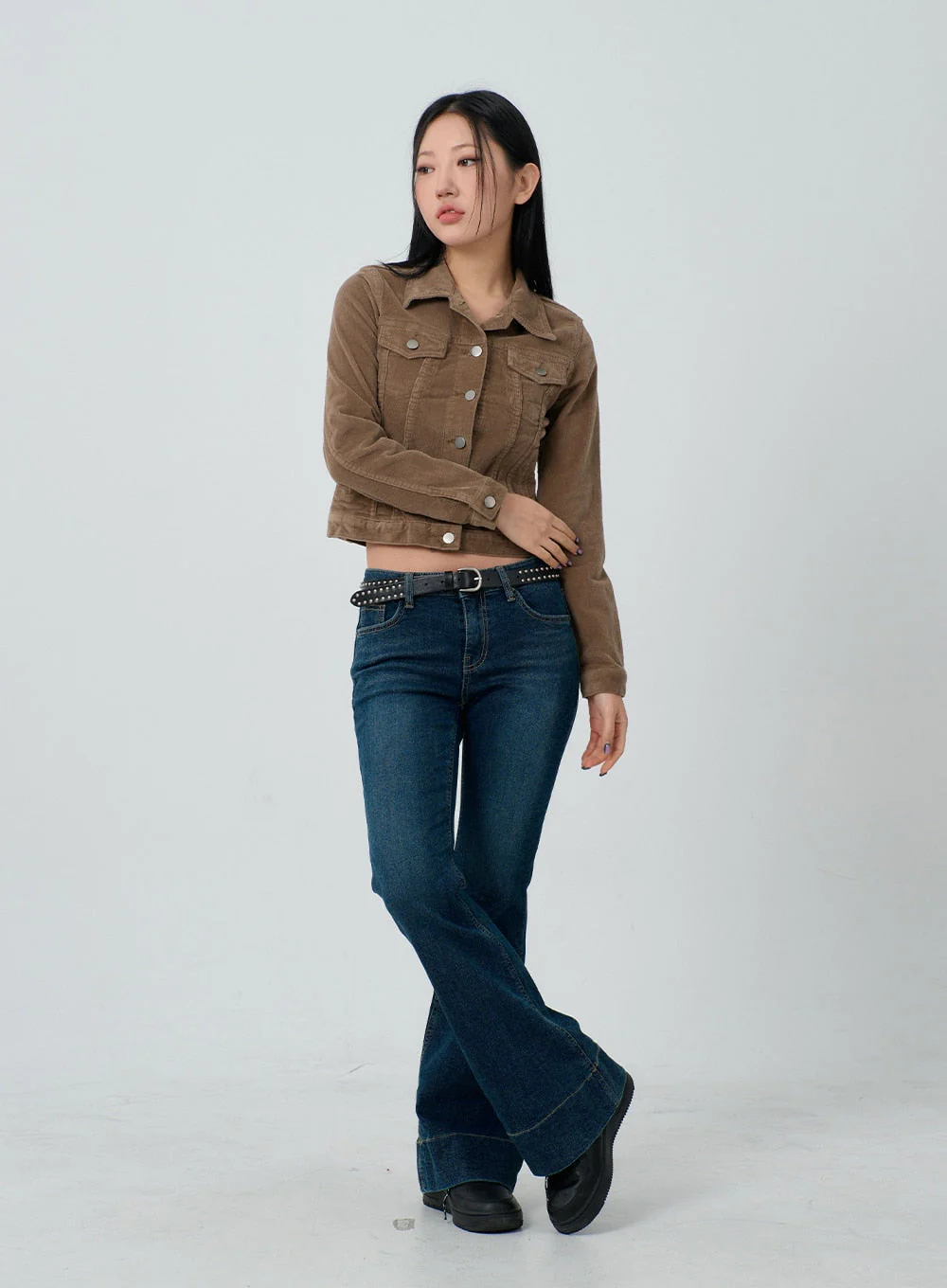 Cotton Blend Button Cropped Jacket CJ303 - Image 10