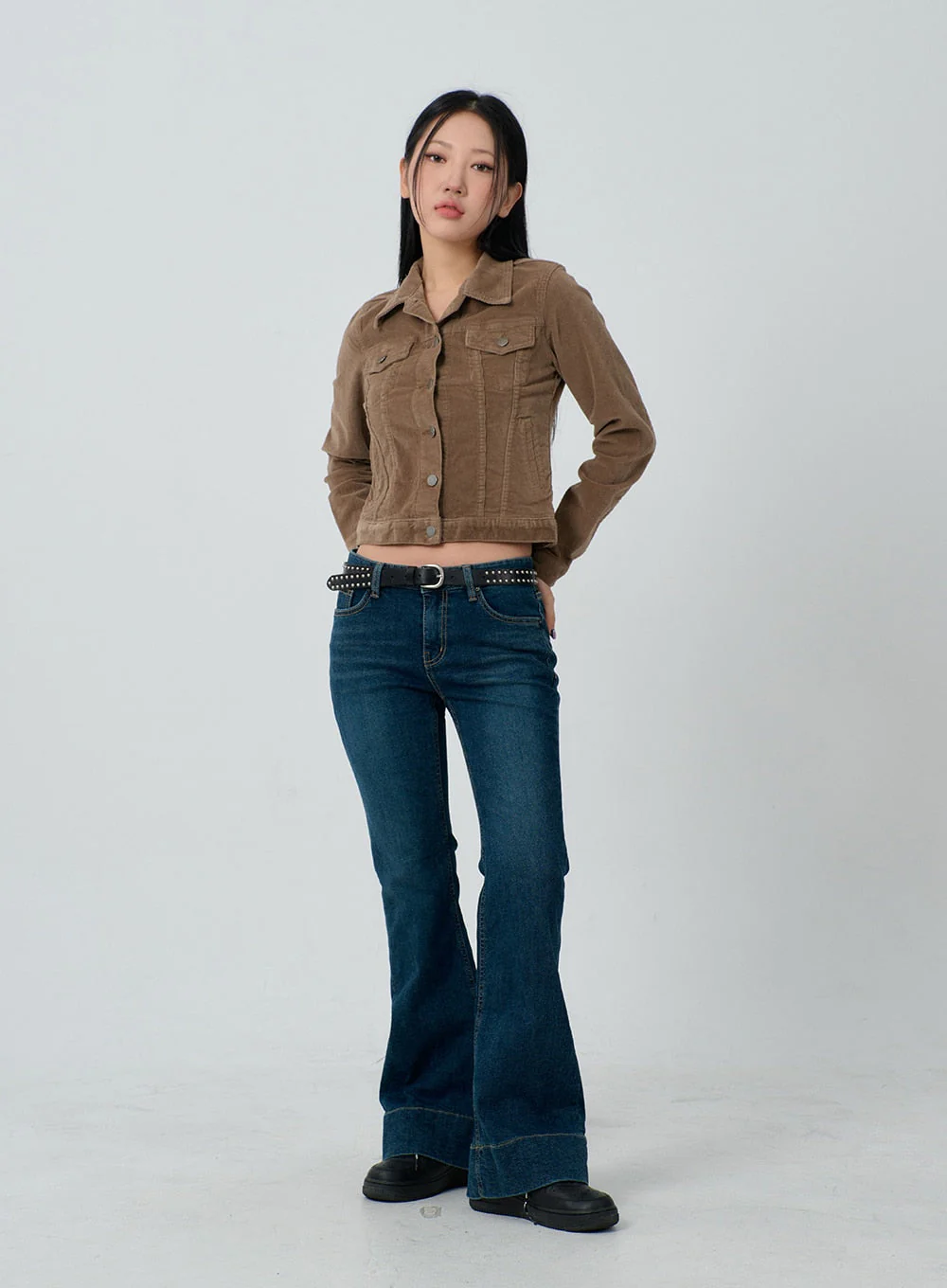 Cotton Blend Button Cropped Jacket CJ303 - Image 4