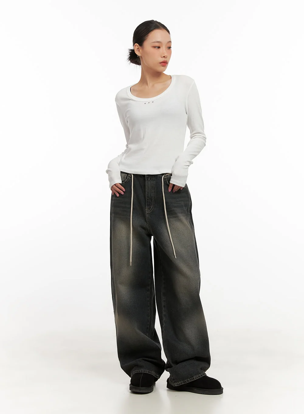 Cotton Blend Solid U Neck Top CD410 - Image 2