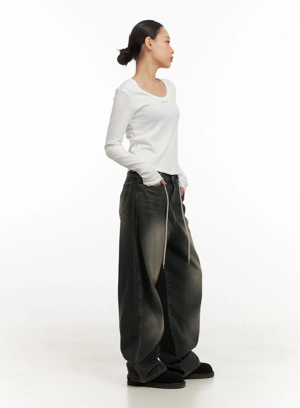 Cotton Blend Solid U Neck Top CD410 - Image 5