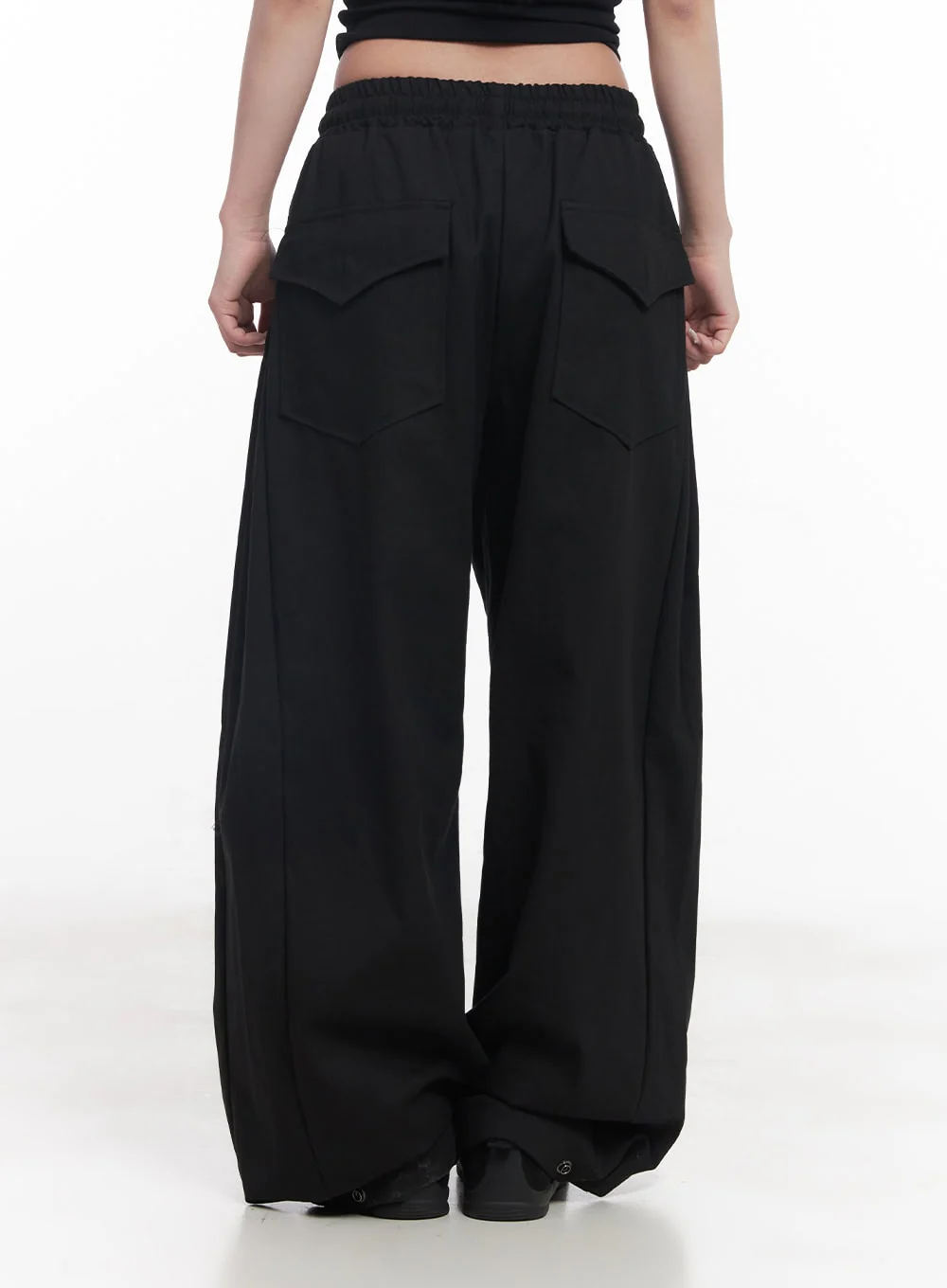 Cotton Buttoned Wide-Leg Pants CY527 - Image 9