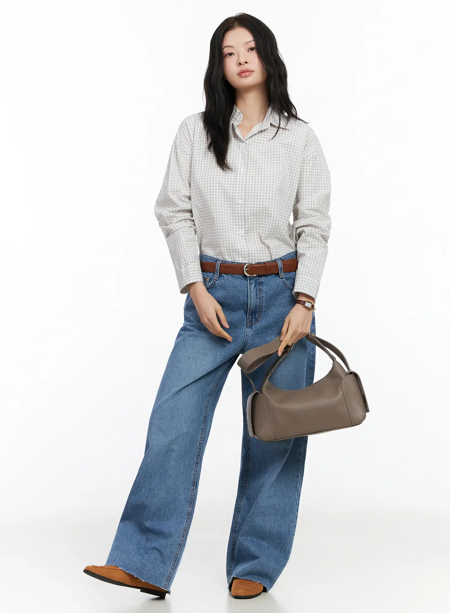 Cotton Check Button Shirt IM524 - Image 7