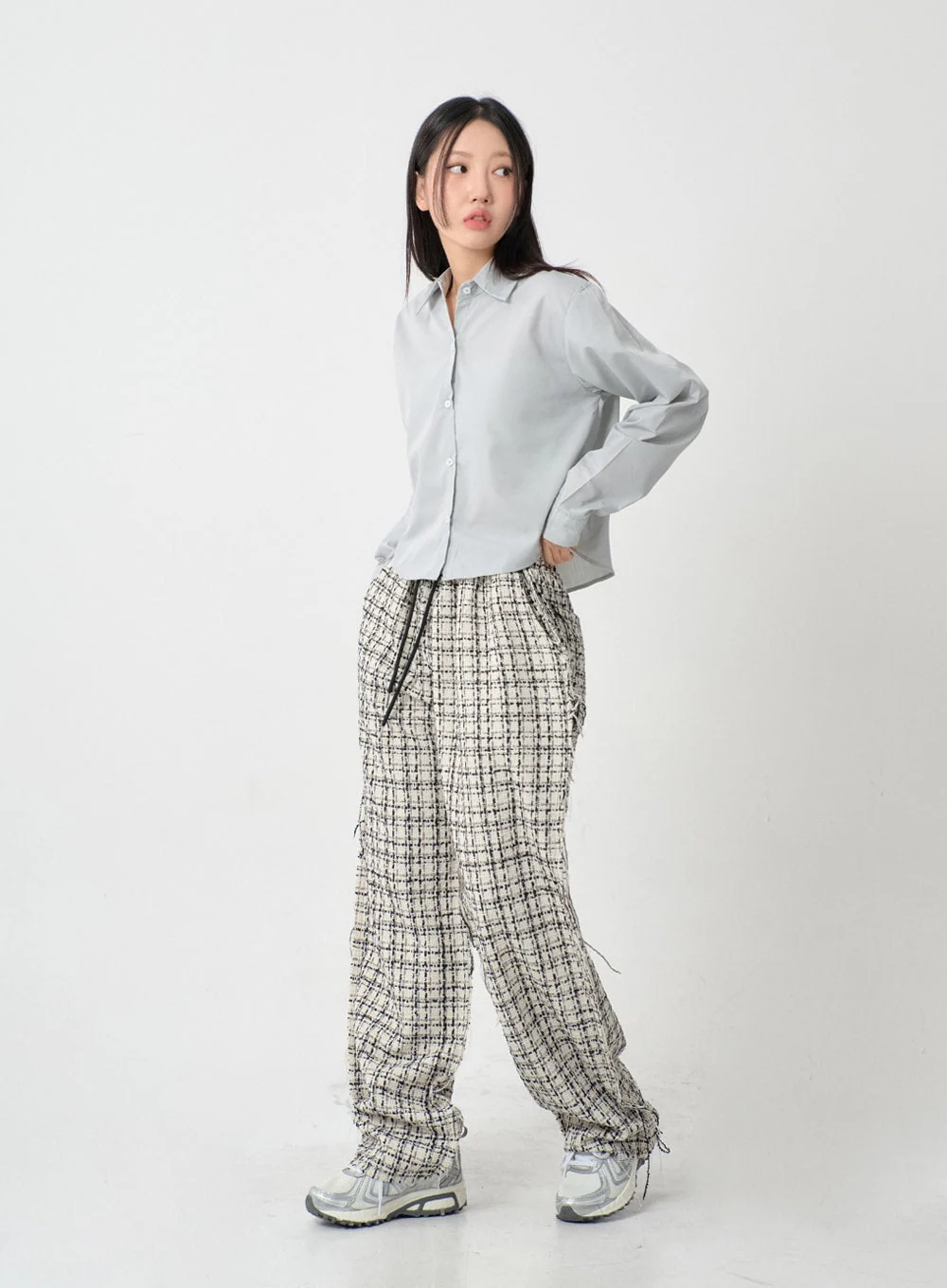 Cotton Cropped Long Sleeve T-Shirt IS15 - Image 7
