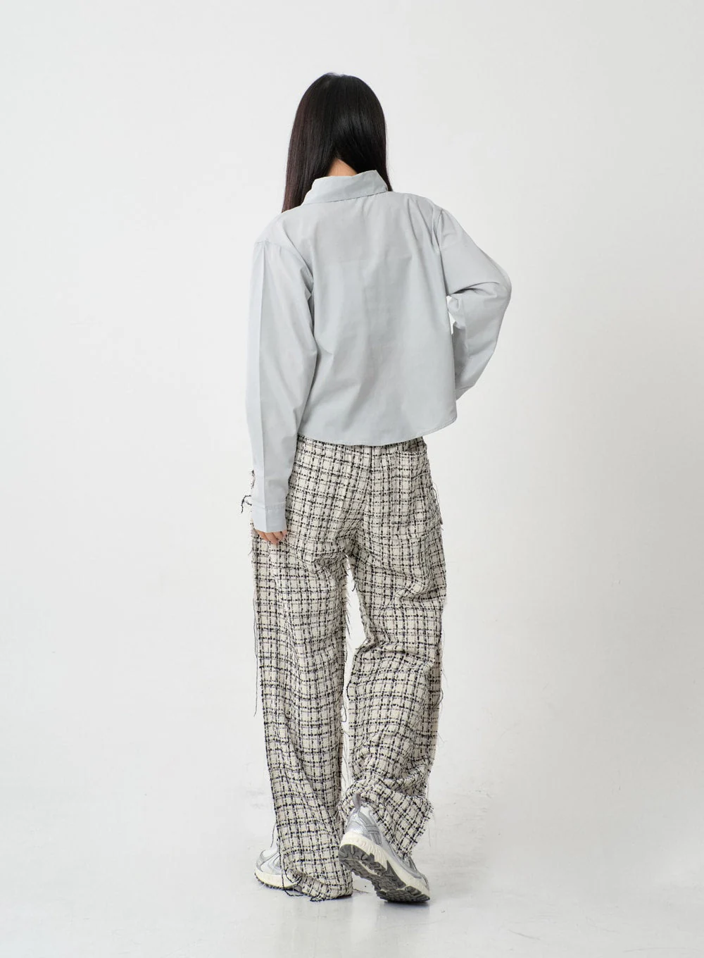 Cotton Cropped Long Sleeve T-Shirt IS15 - Image 9