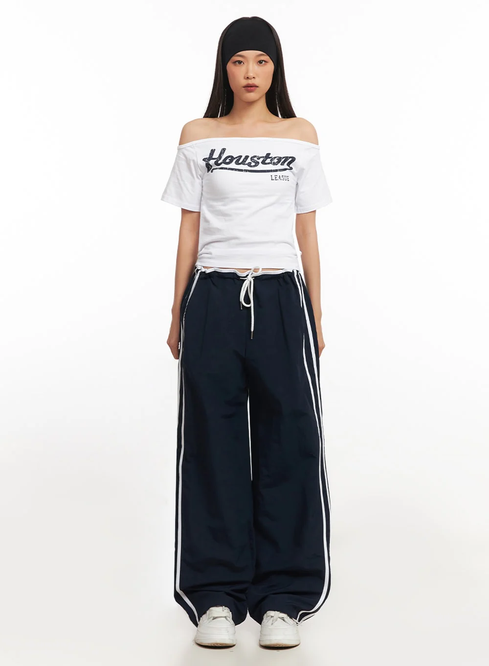 Cotton Graphic Off-Shoulder T-Shirt IA507 - Image 5