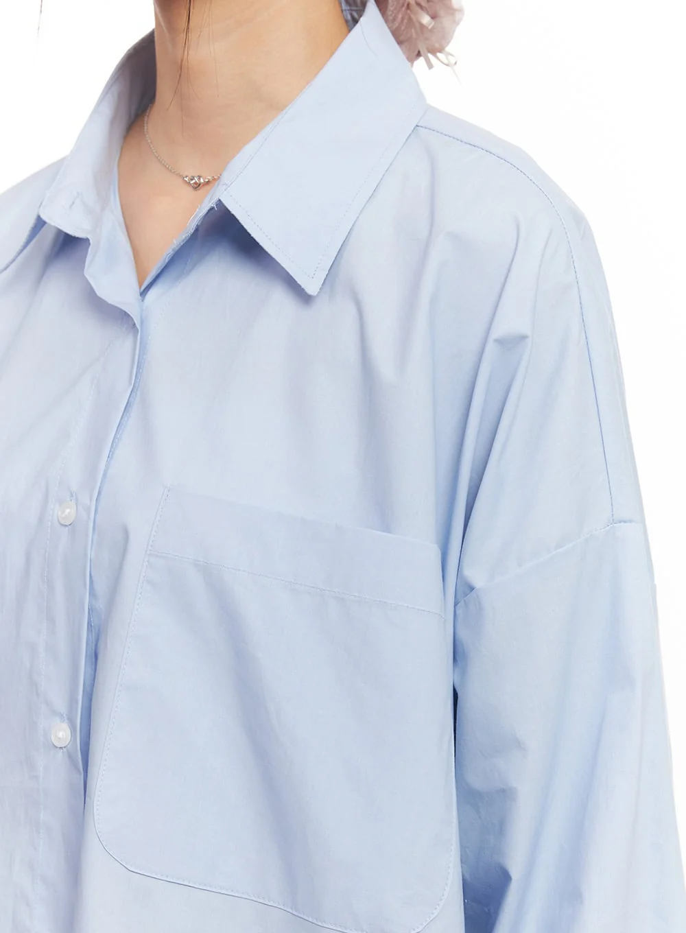 Cotton Oversized Button-Up Shirt CA502 - Image 4