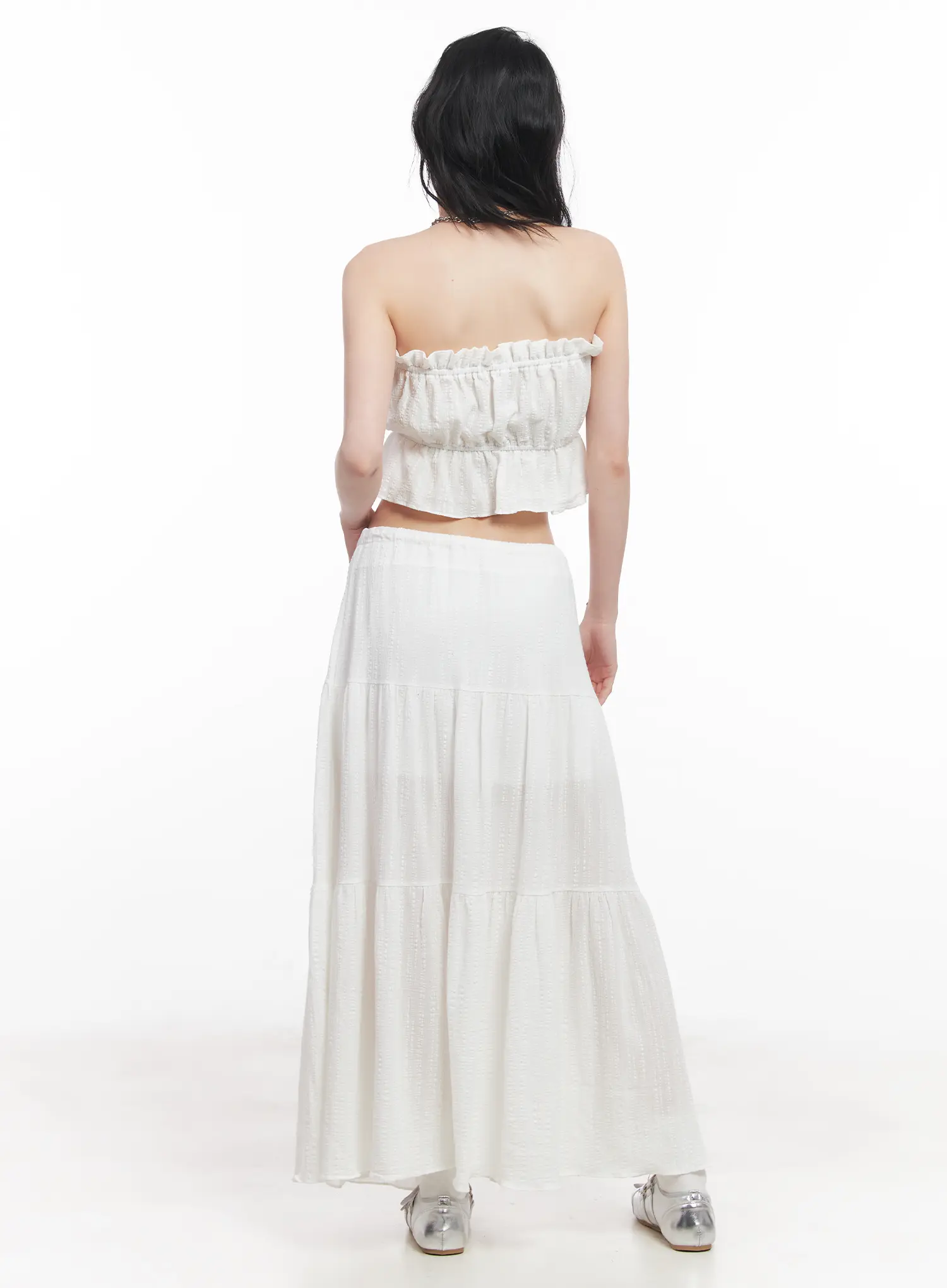 Cotton Tiered Maxi Skirt CU510 - Image 6