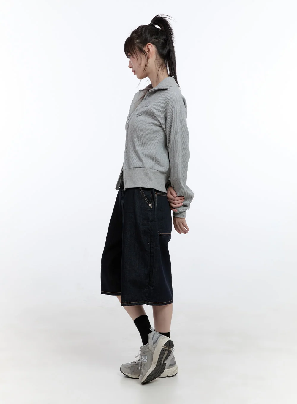 Cotton Two-Way Zip-Up Graphic Sweat Hoodie CG413 - Image 4