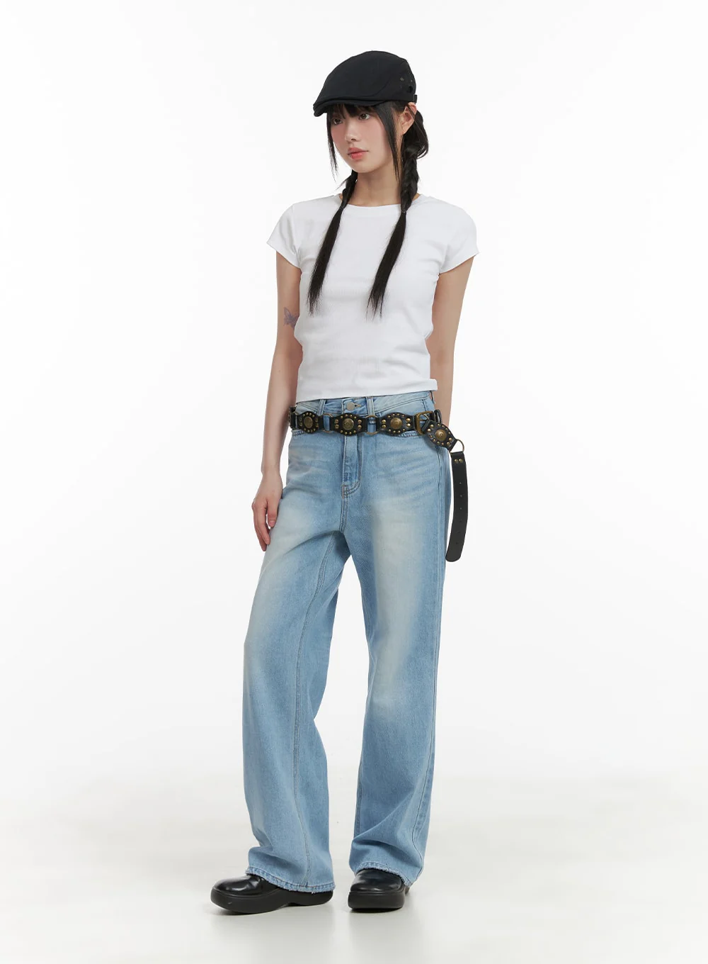 Cotton Washed Straight Jeans CA418 - Image 2