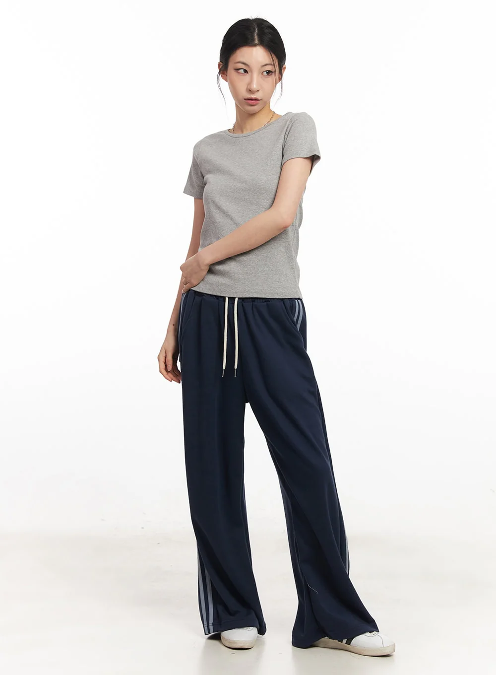 Cotton Wide-Leg Trackpants CA516 - Image 5